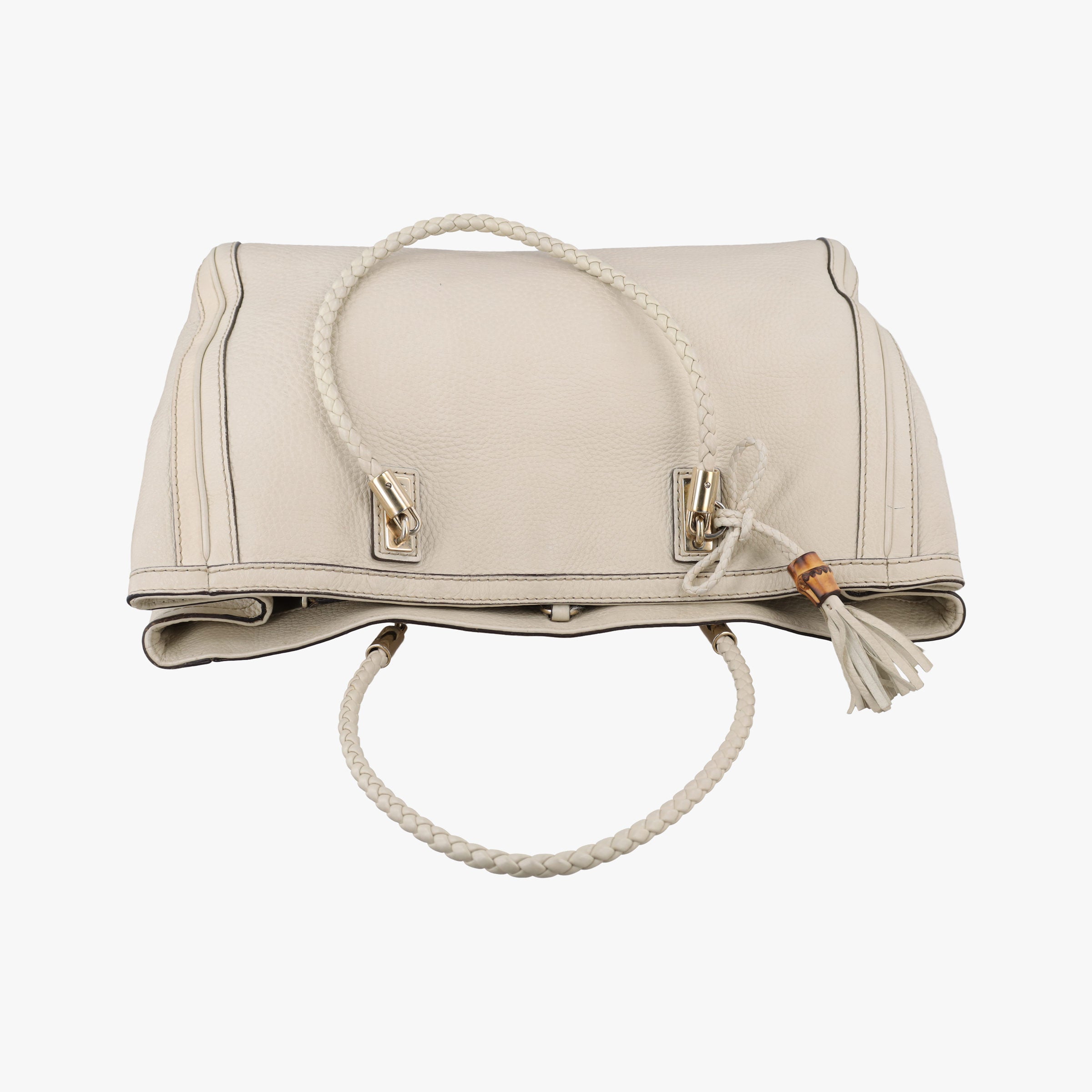 Vintage Gucci Bella Bamboo Tassel fringe White Leather 269945 handbag | stylenewstar