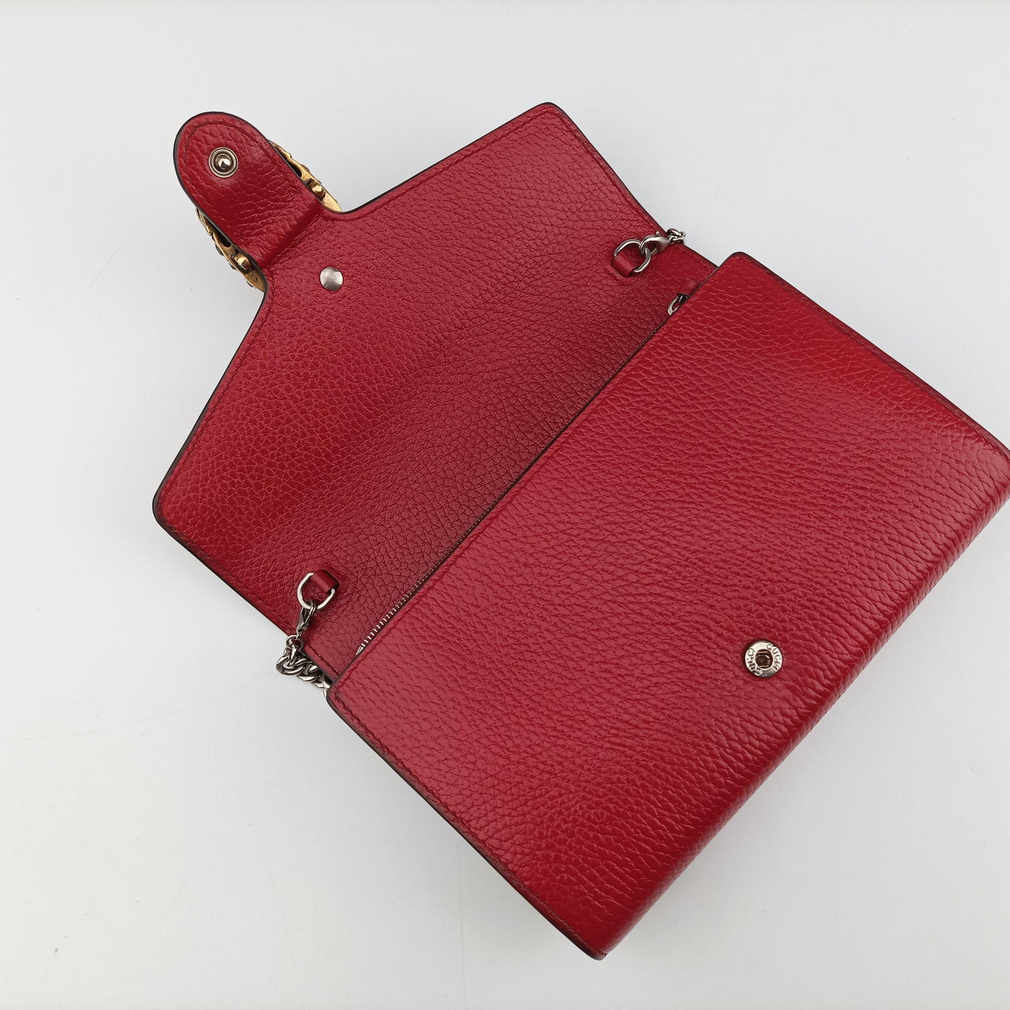 Pre-owned Gucci Dionysus Red Leather 401231 shoulderbag | stylenewstar
