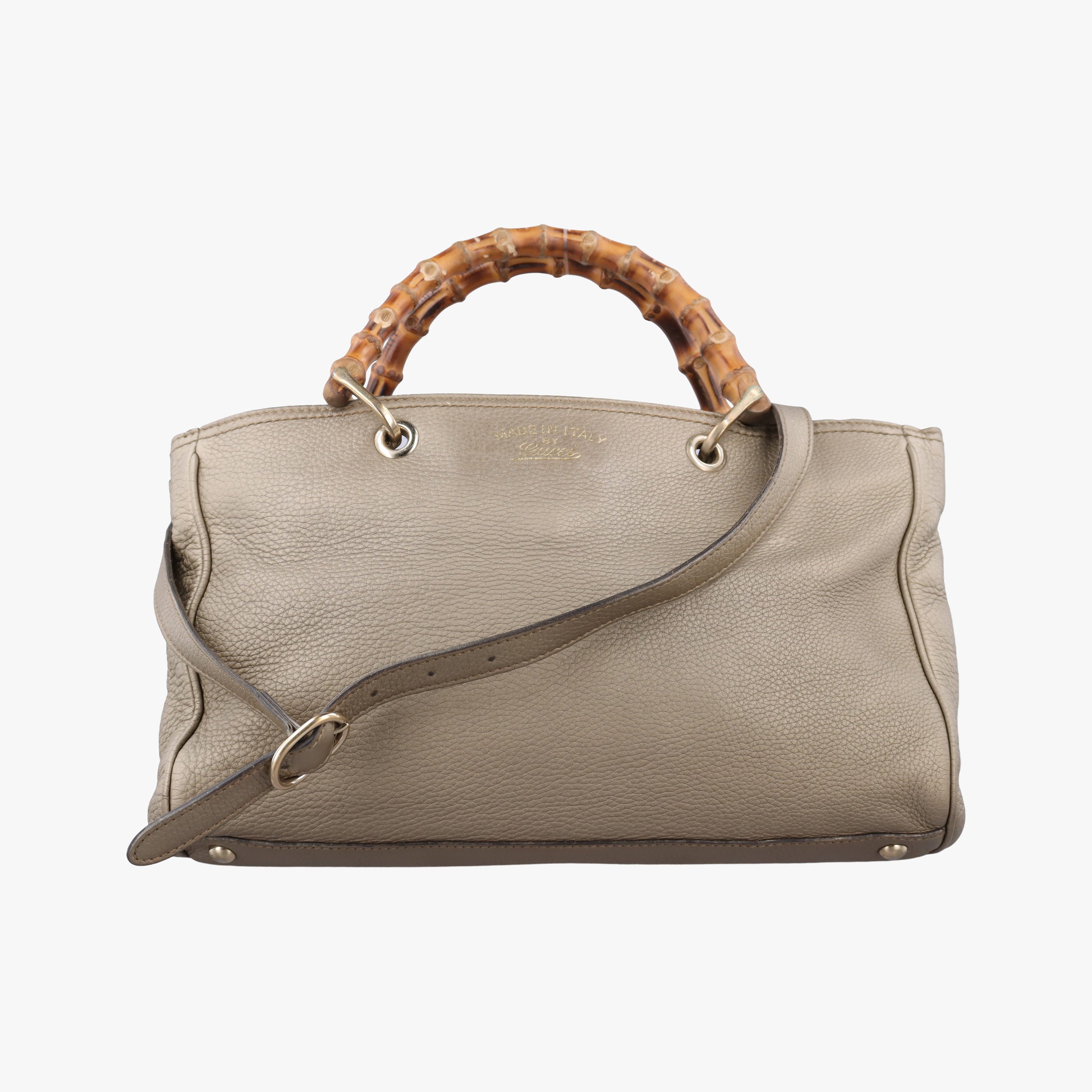 Pre-owned Gucci Bamboo Shopper Golden Leather 323660 shoulderbag | stylenewstar