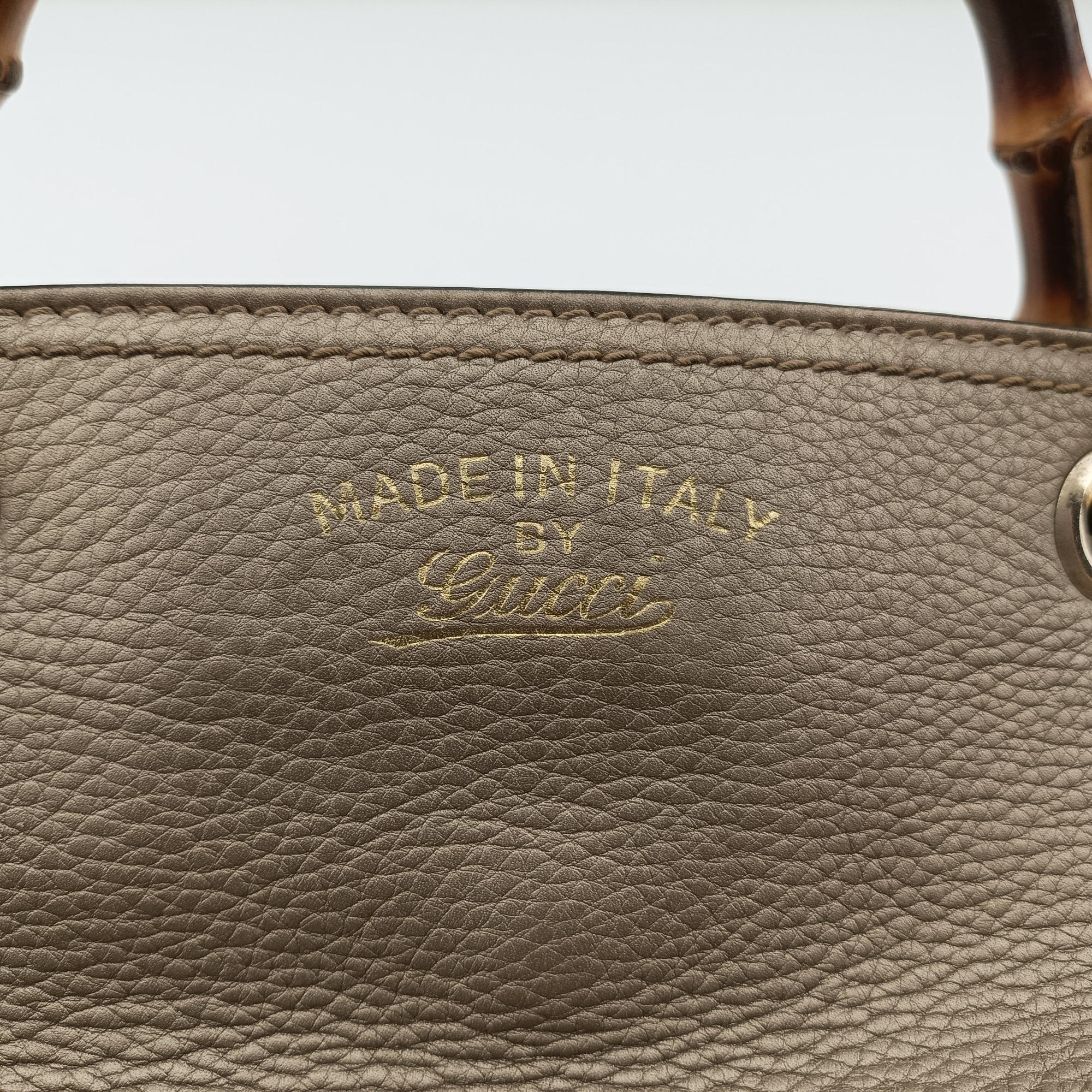 Pre-owned Gucci Bamboo Shopper Golden Leather 323660 shoulderbag | stylenewstar