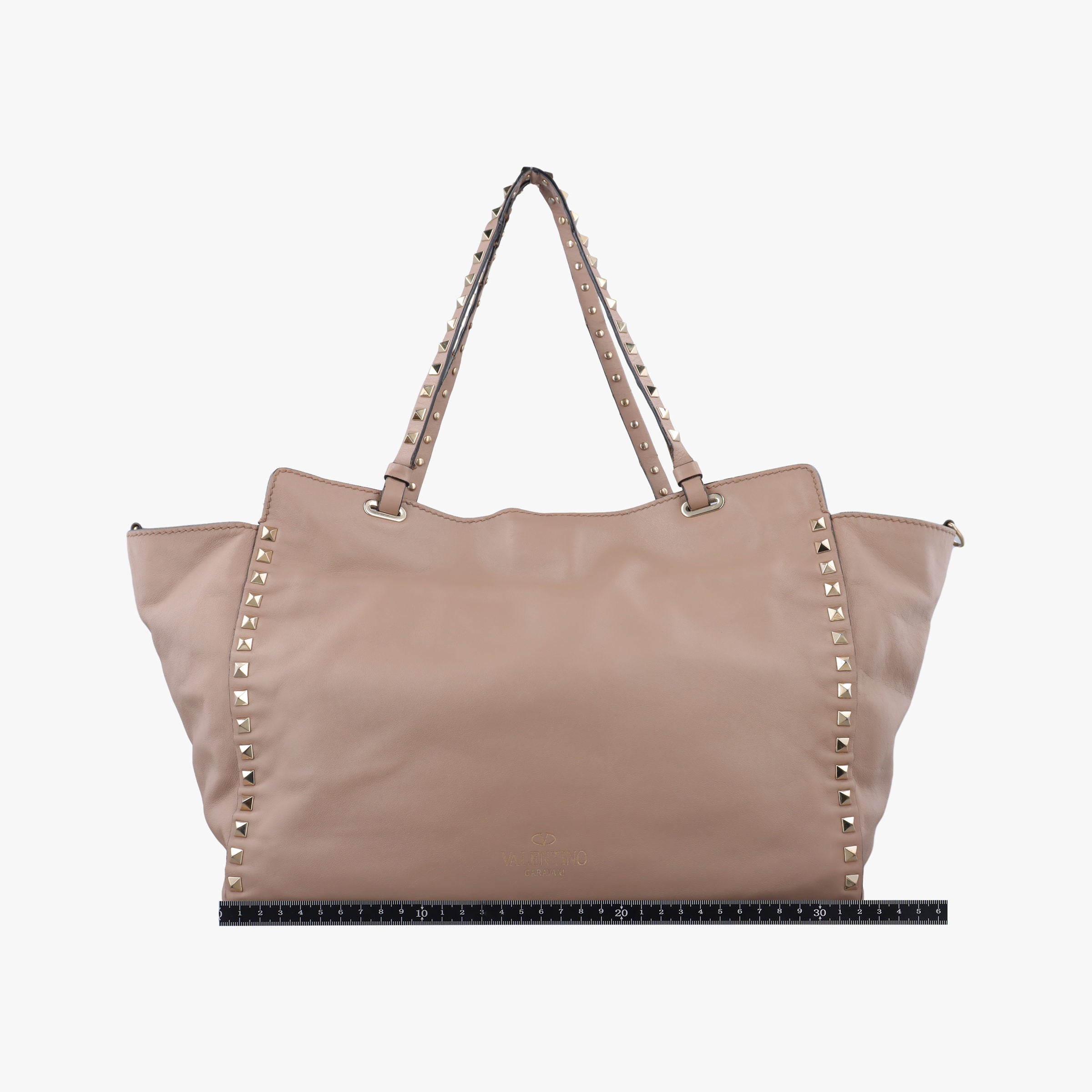 Pre-owned Valentino Rockstud Beige Leather  shoulderbag | stylenewstar