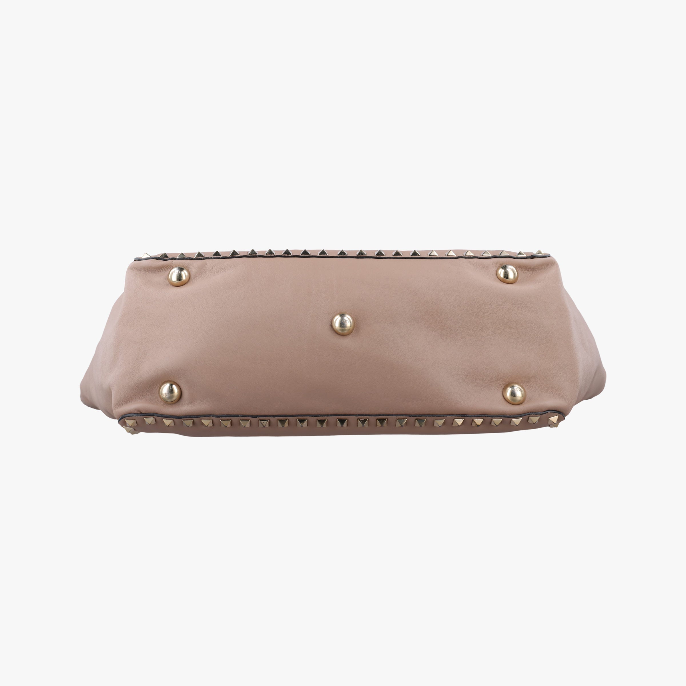 Pre-owned Valentino Rockstud Beige Leather  shoulderbag | stylenewstar