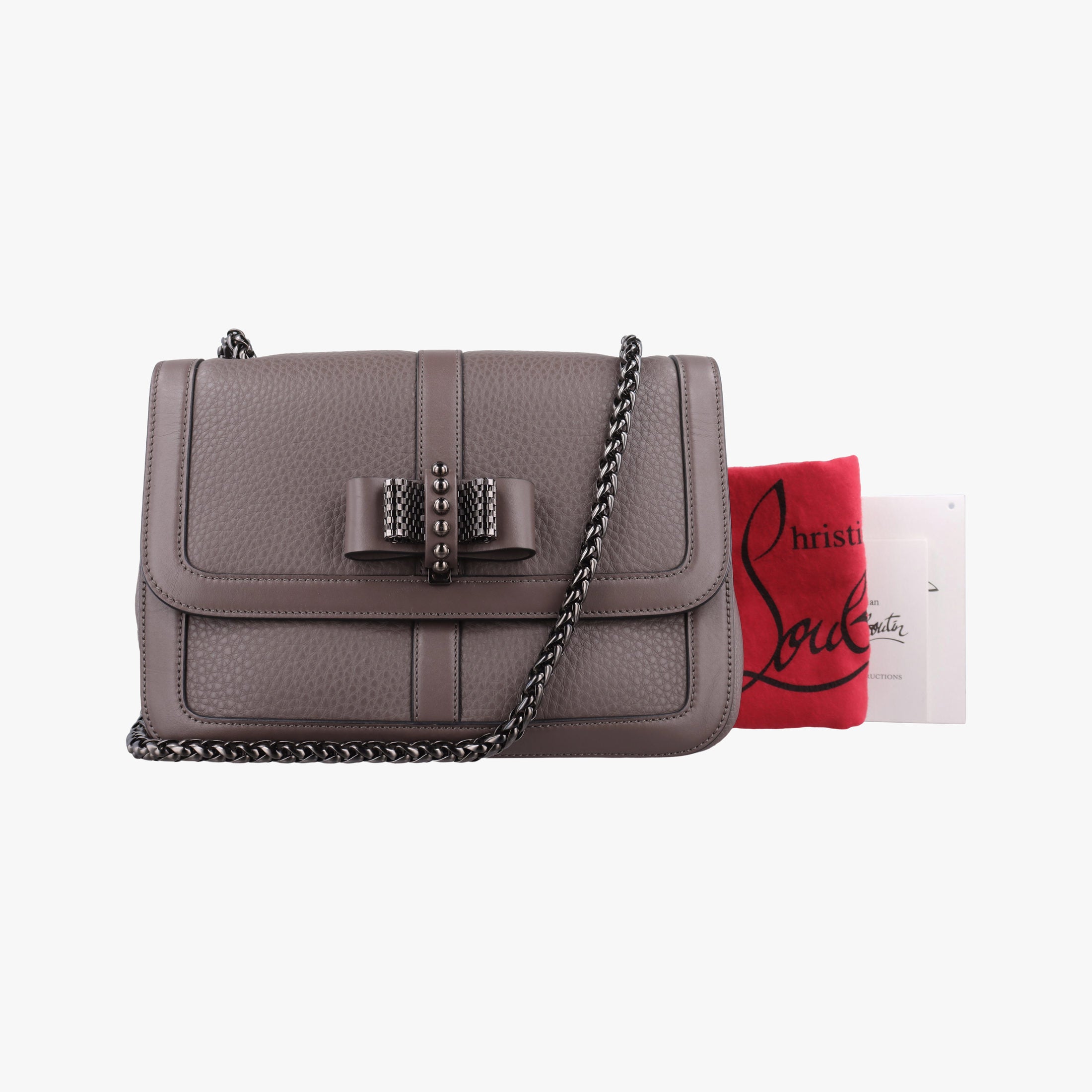 Pre-owned Christian Louboutin Sweet Charity Brown Leather  shoulderbag | stylenewstar