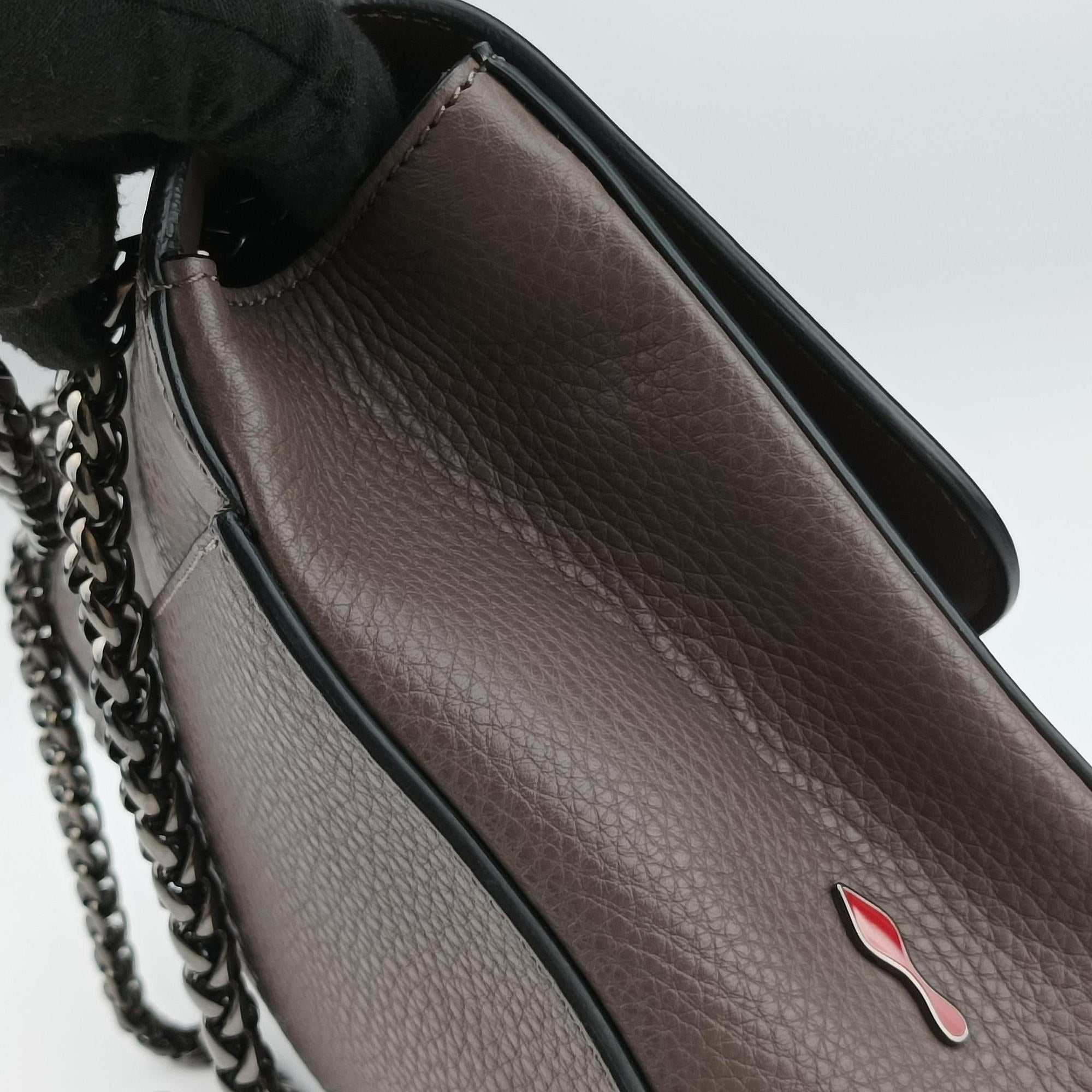 Pre-owned Christian Louboutin Sweet Charity Brown Leather  shoulderbag | stylenewstar