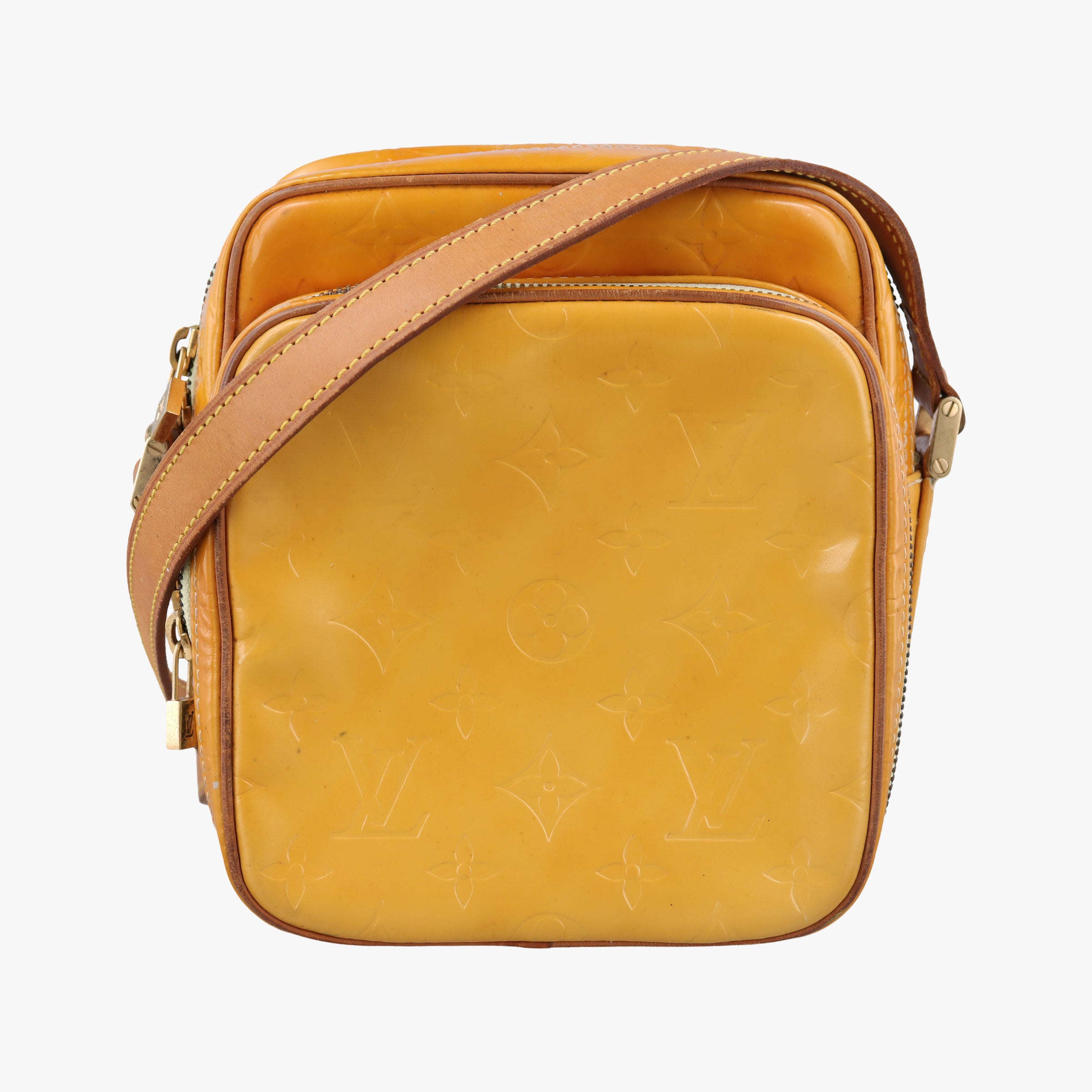 Pre-owned Louis Vuitton WOOSTER Yellow Patent leather M91075 shoulderbag | stylenewstar