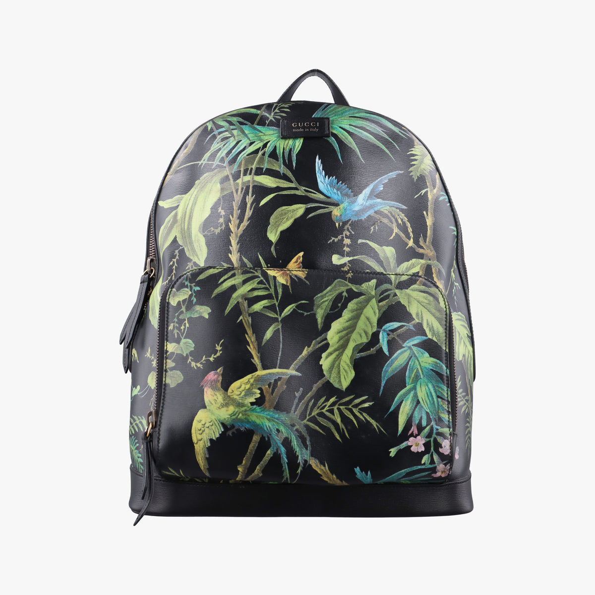 Secondhand Gucci Tropical Print Black x Multicolour Leather 406370 backpack/rucksack | stylenewstar