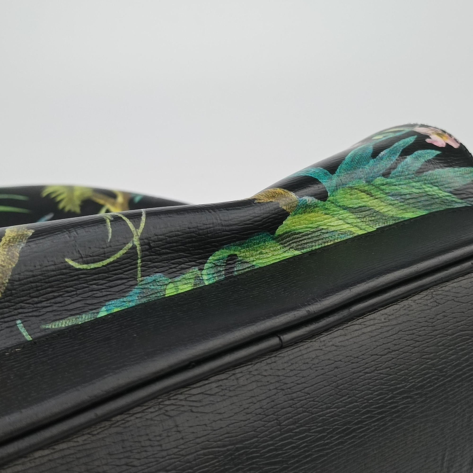 Secondhand Gucci Tropical Print Black x Multicolour Leather 406370 backpack/rucksack | stylenewstar