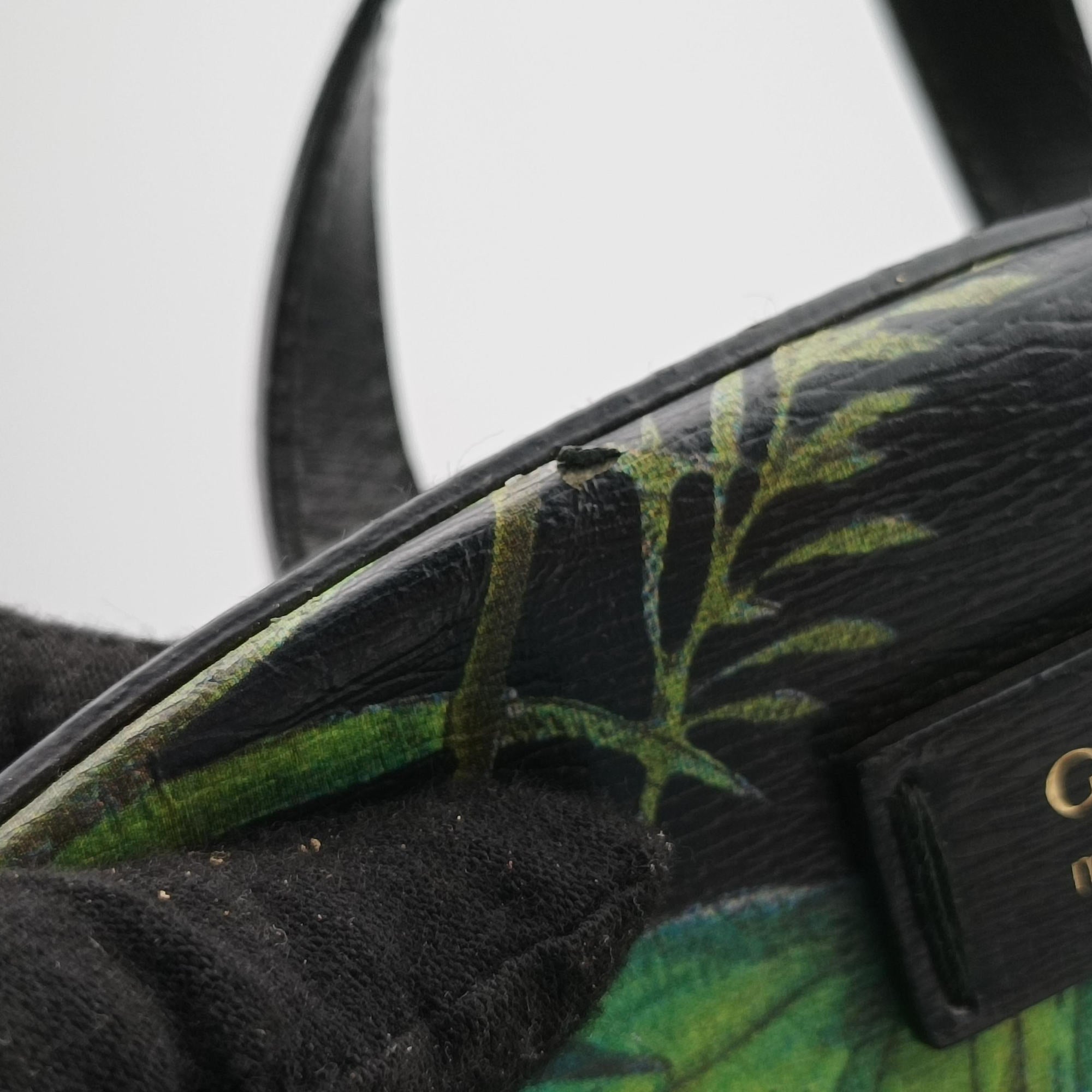Secondhand Gucci Tropical Print Black x Multicolour Leather 406370 backpack/rucksack | stylenewstar