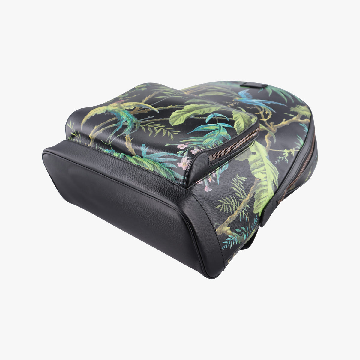 Secondhand Gucci Tropical Print Black x Multicolour Leather 406370 backpack/rucksack | stylenewstar
