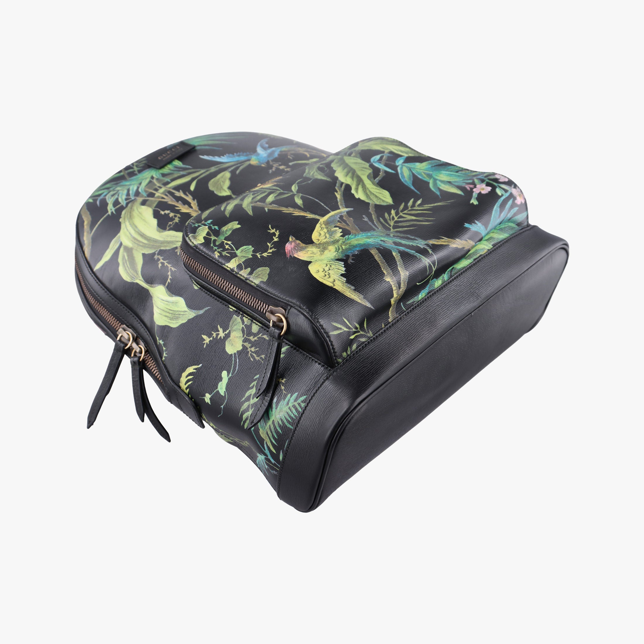 Secondhand Gucci Tropical Print Black x Multicolour Leather 406370 backpack/rucksack | stylenewstar