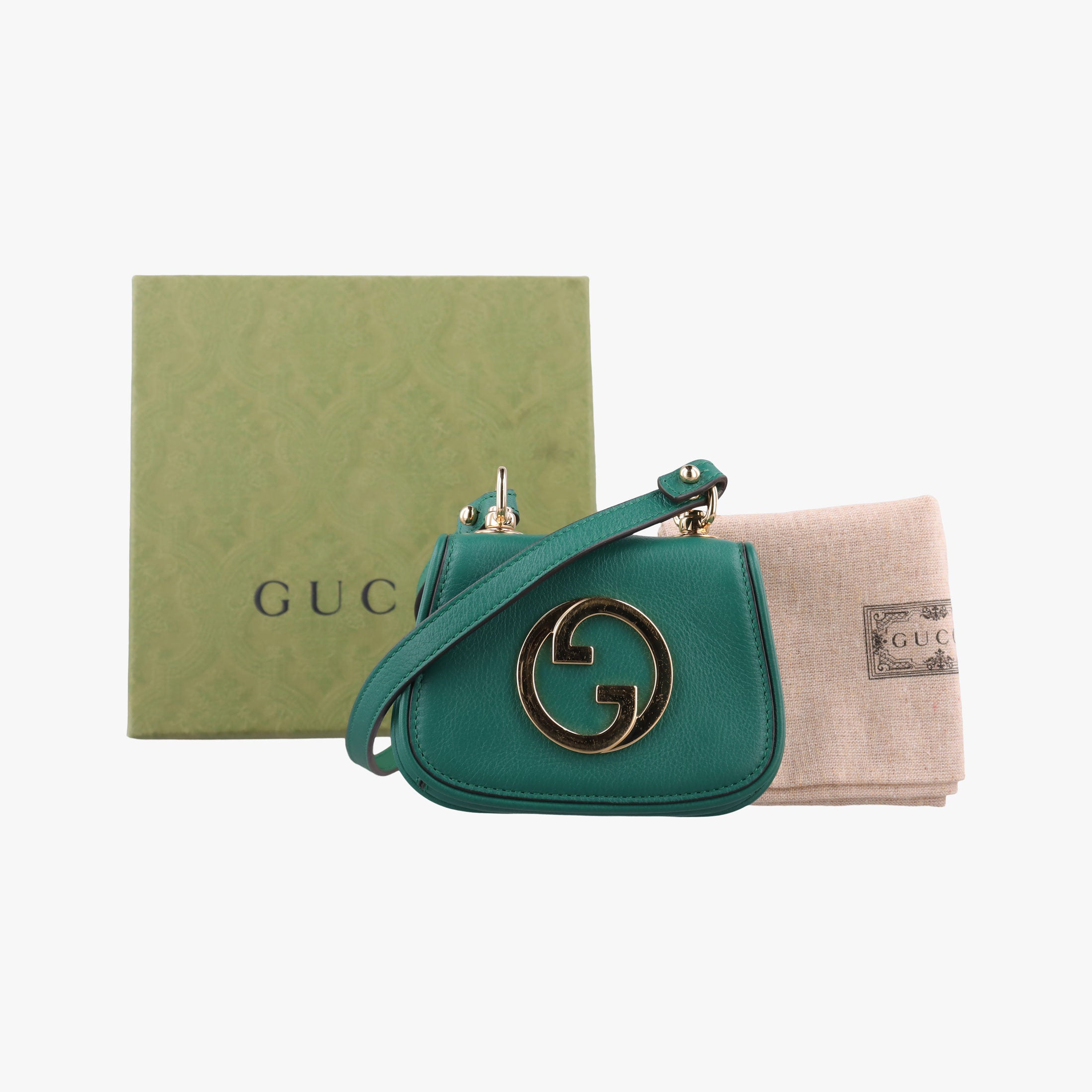 Pre-owned Gucci Blondie Green Leather 698635 shoulderbag | stylenewstar