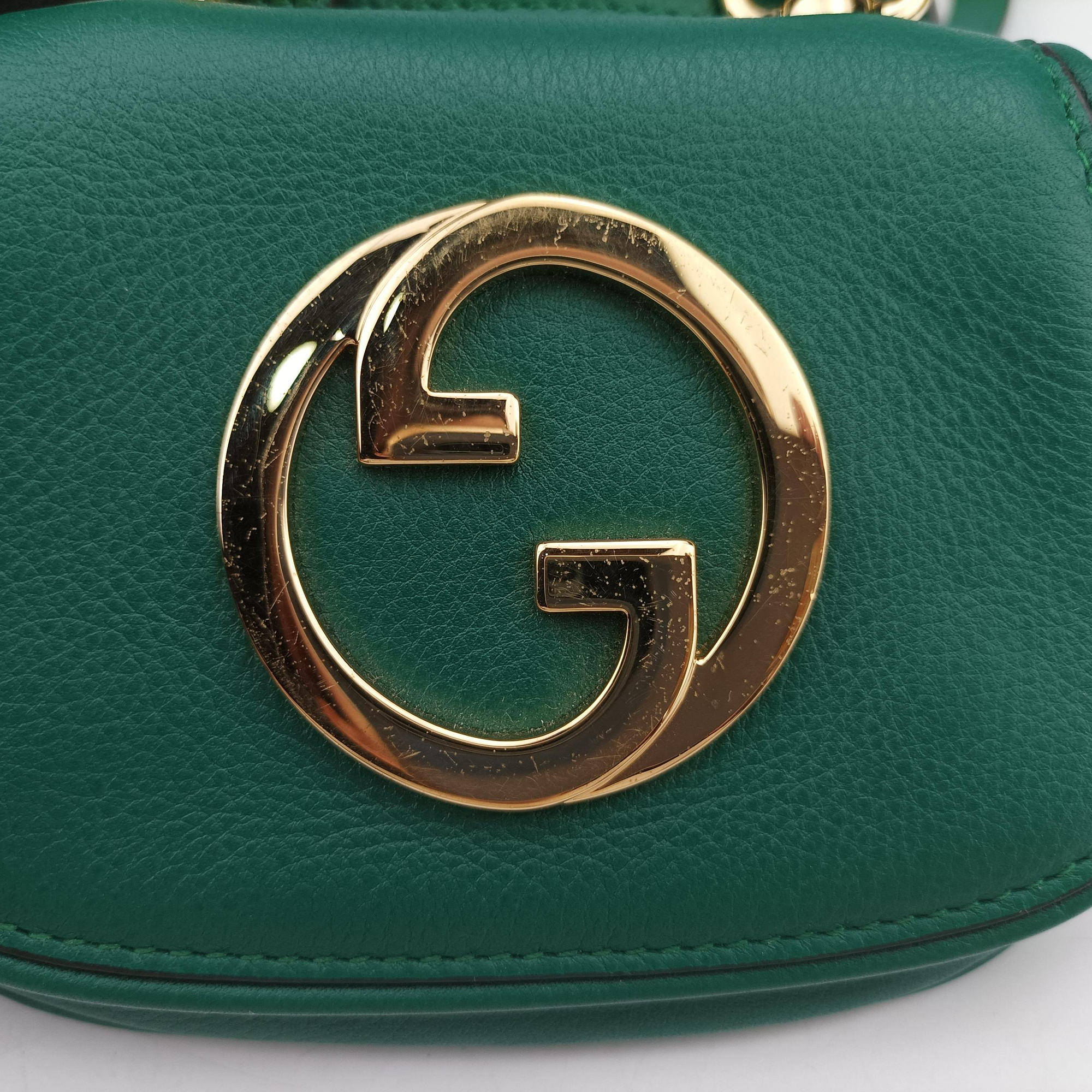 Pre-owned Gucci Blondie Green Leather 698635 shoulderbag | stylenewstar