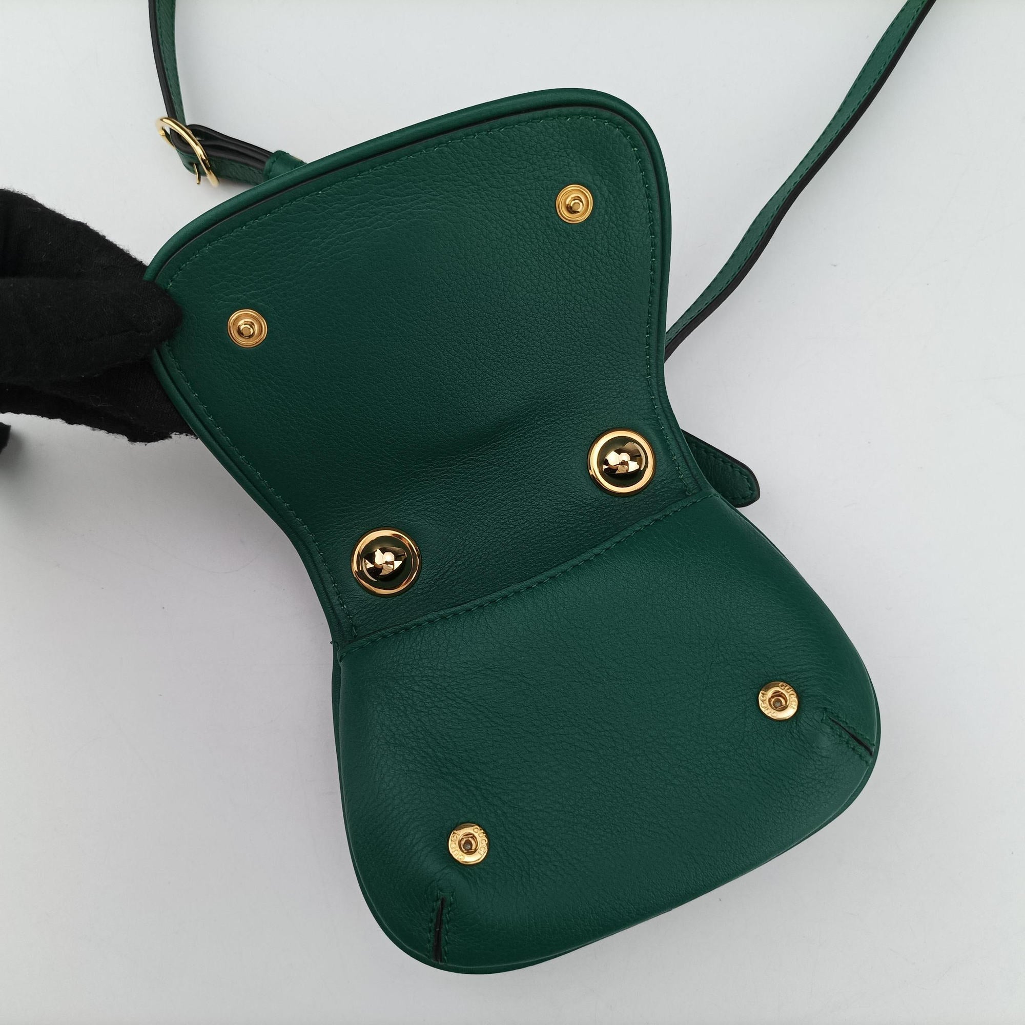 Pre-owned Gucci Blondie Green Leather 698635 shoulderbag | stylenewstar