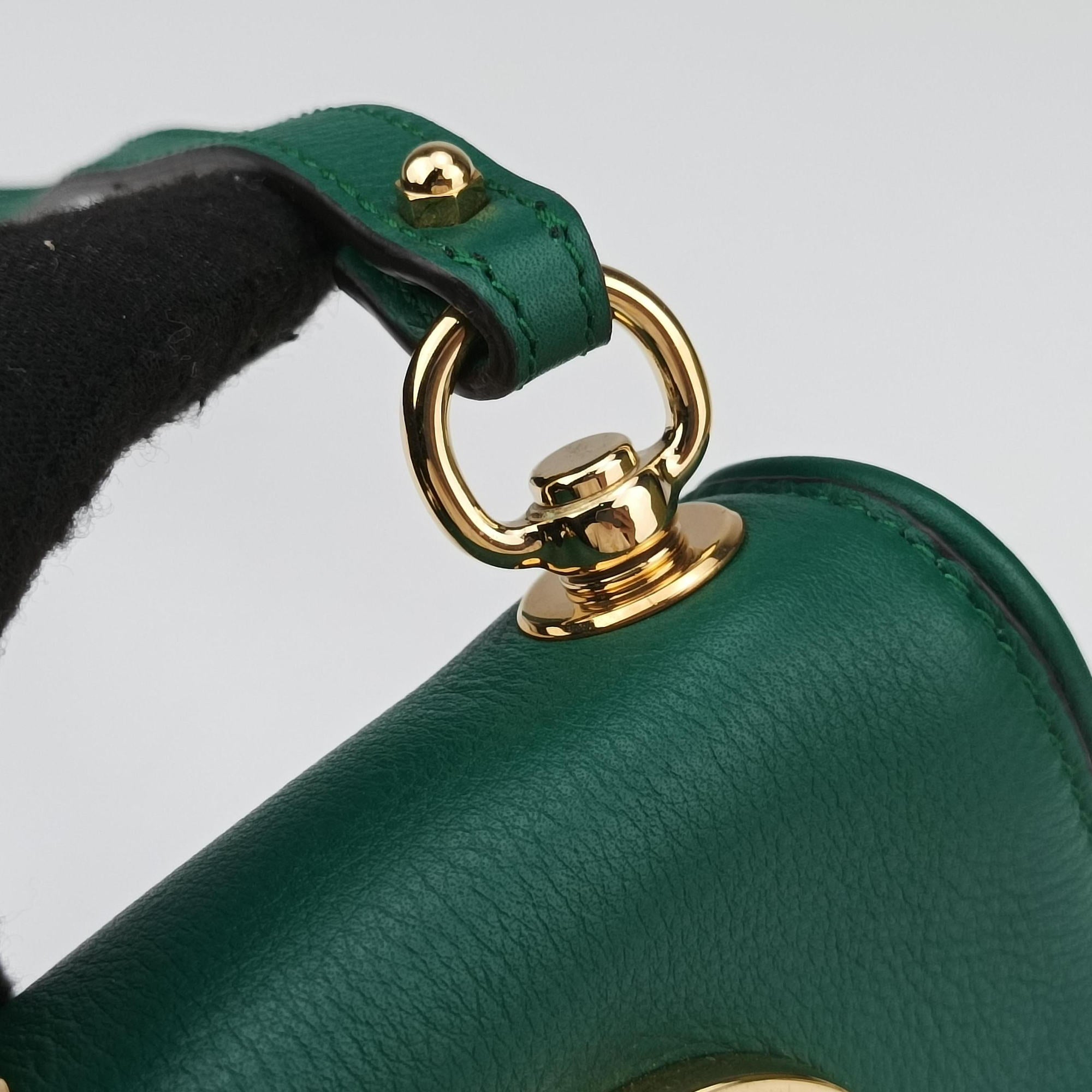 Pre-owned Gucci Blondie Green Leather 698635 shoulderbag | stylenewstar