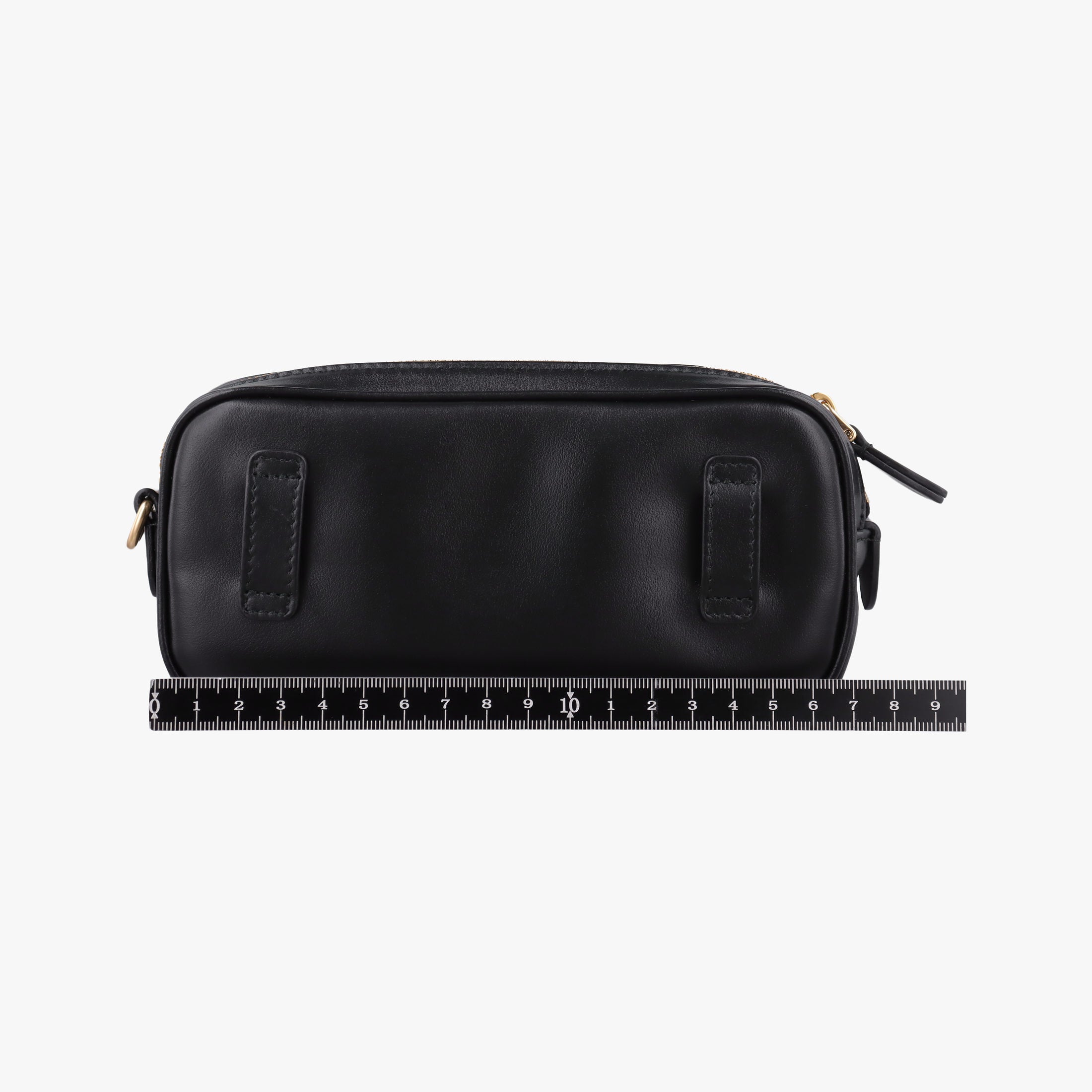 Pre-owned Miu Miu Logo belt Black leather  bum bag/waist bag | stylenewstar