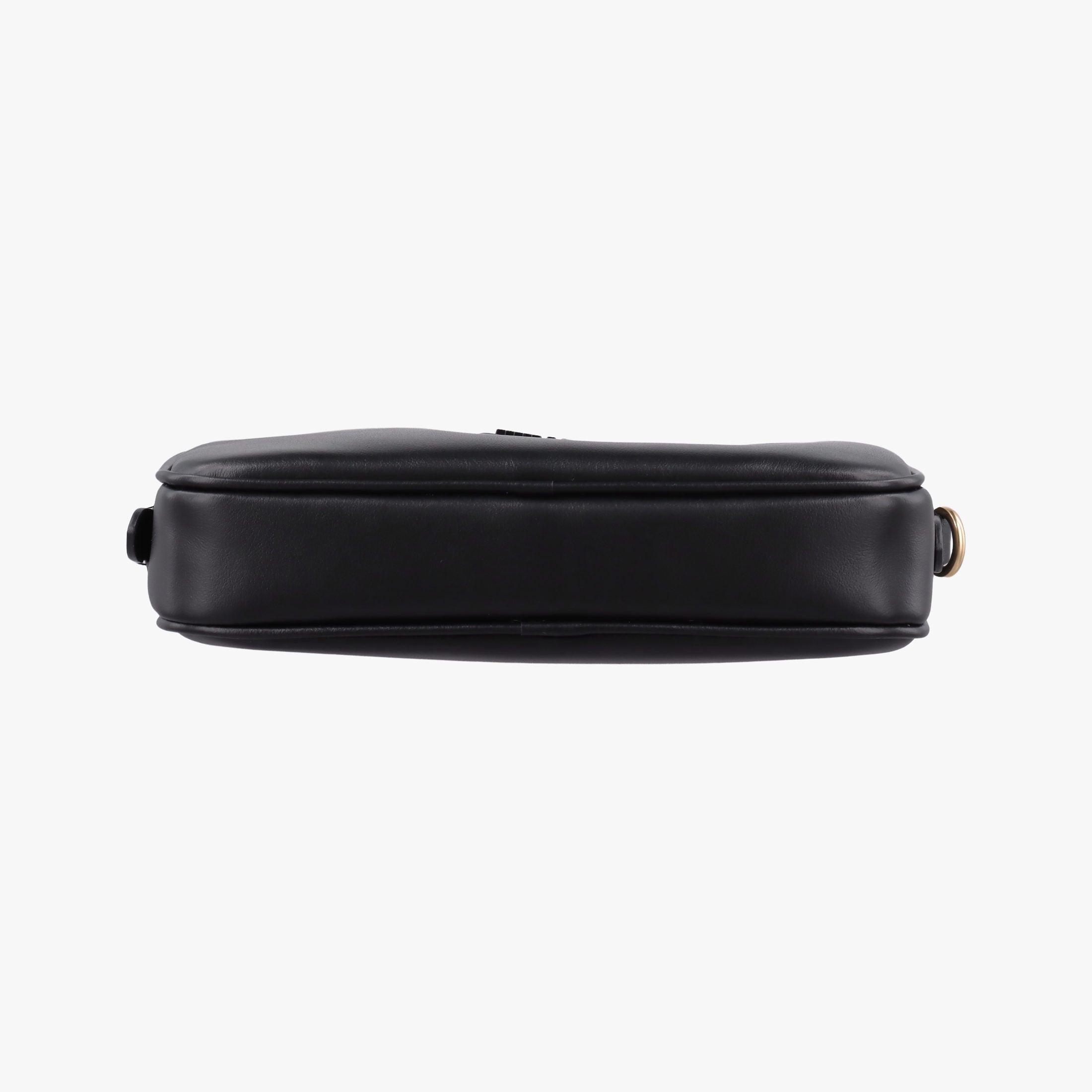 Pre-owned Miu Miu Logo belt Black leather  bum bag/waist bag | stylenewstar