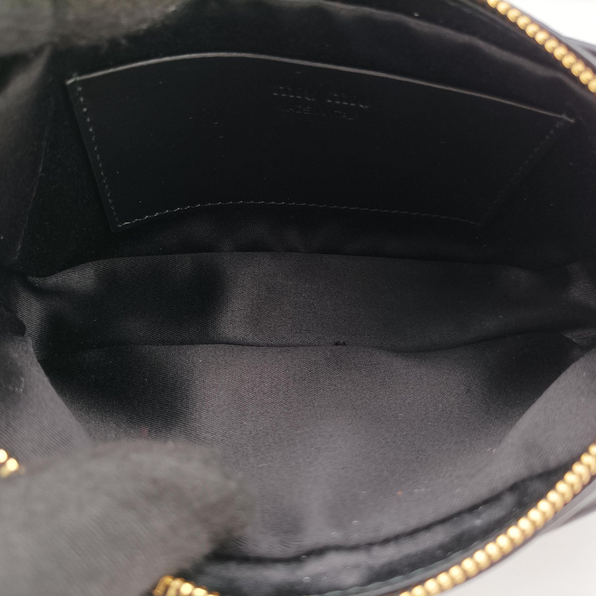 Pre-owned Miu Miu Logo belt Black leather  bum bag/waist bag | stylenewstar