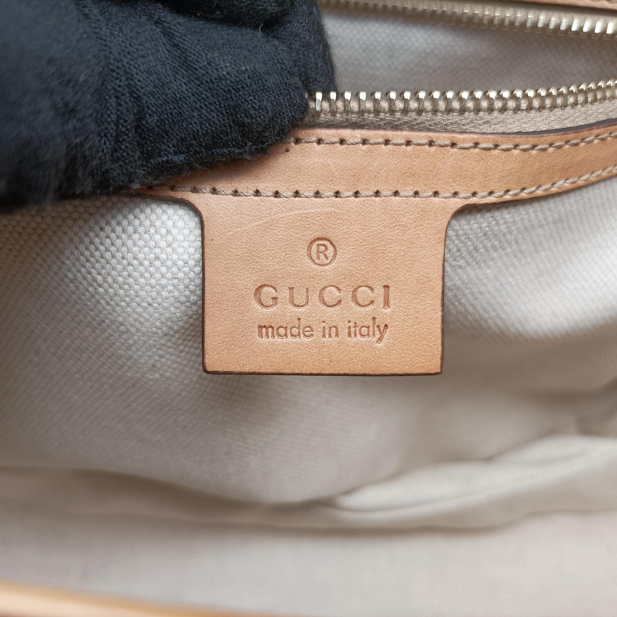 Pre-owned Gucci New Bamboo Beige×Multicolour ponyhair×leather 254884 shoulderbag | stylenewstar
