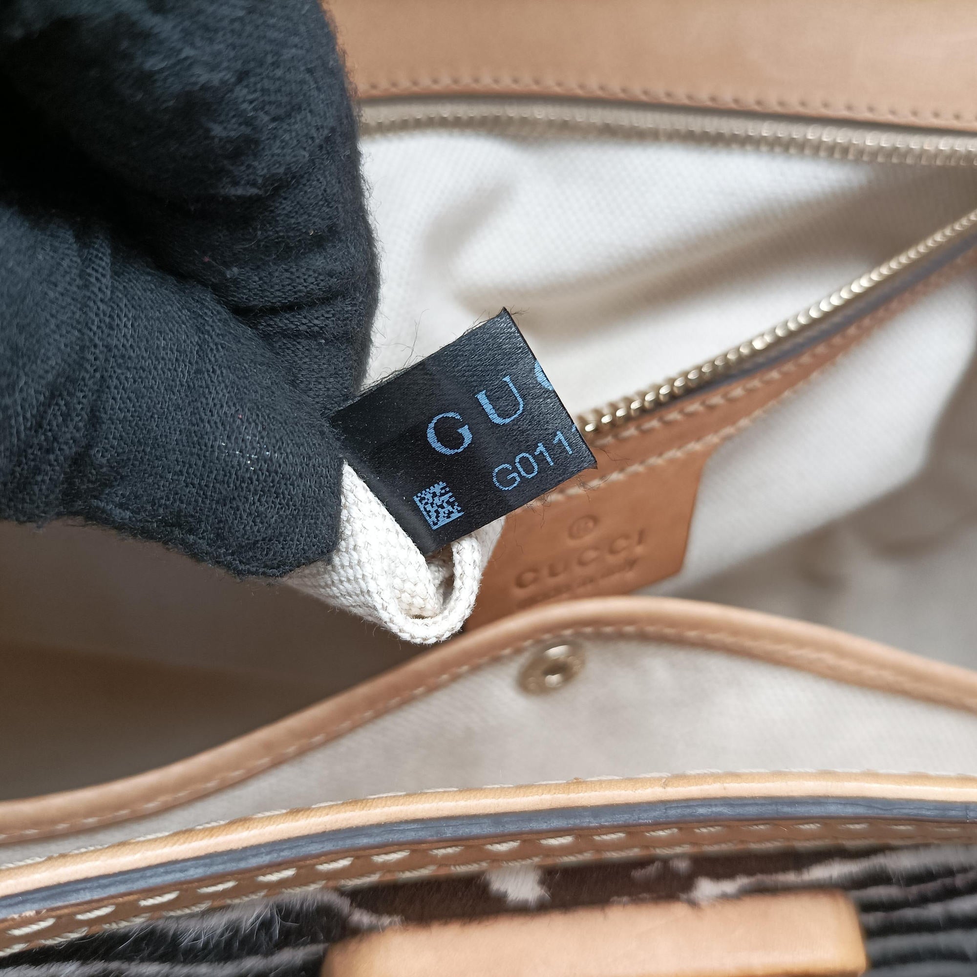 Pre-owned Gucci New Bamboo Beige×Multicolour ponyhair×leather 254884 shoulderbag | stylenewstar