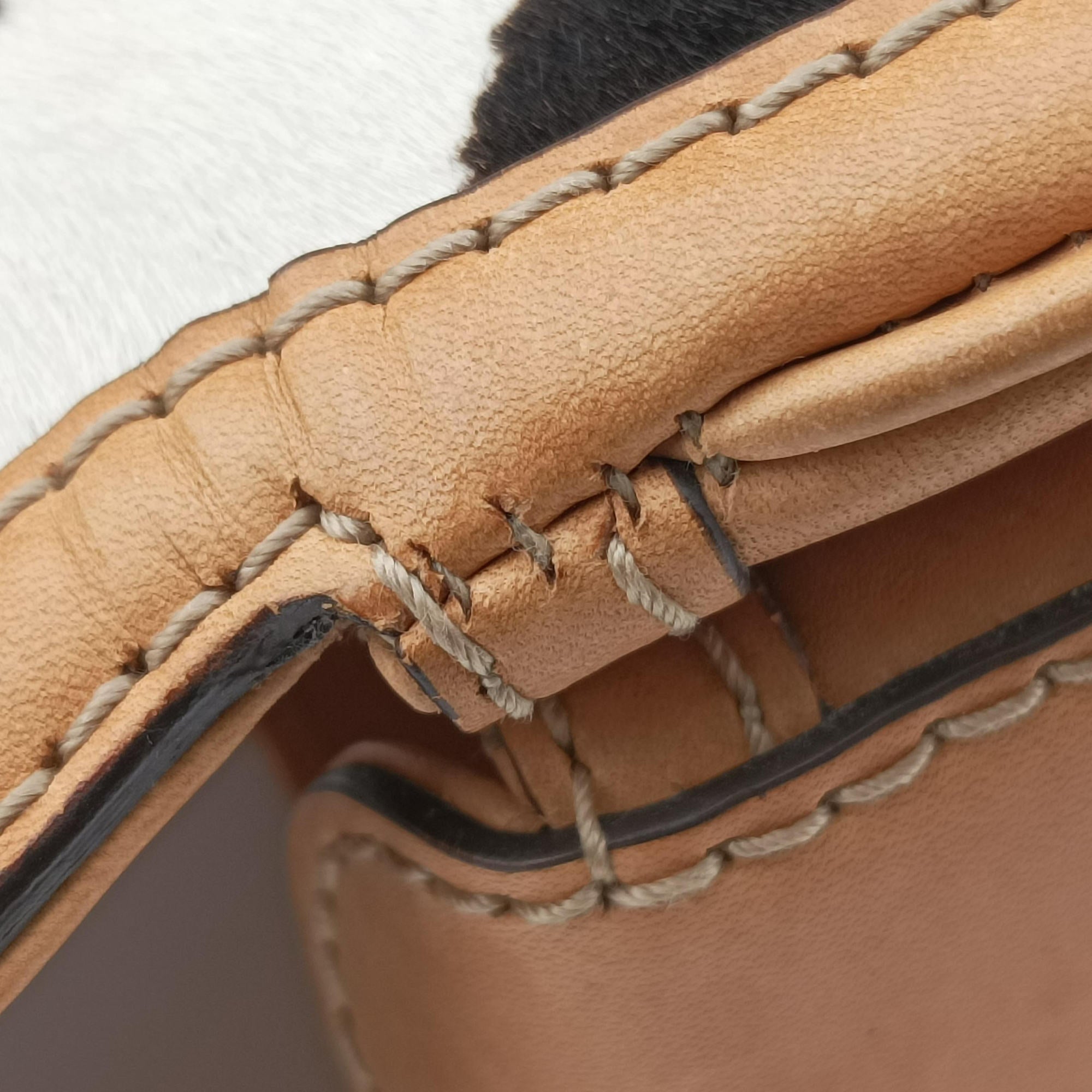Pre-owned Gucci New Bamboo Beige×Multicolour ponyhair×leather 254884 shoulderbag | stylenewstar