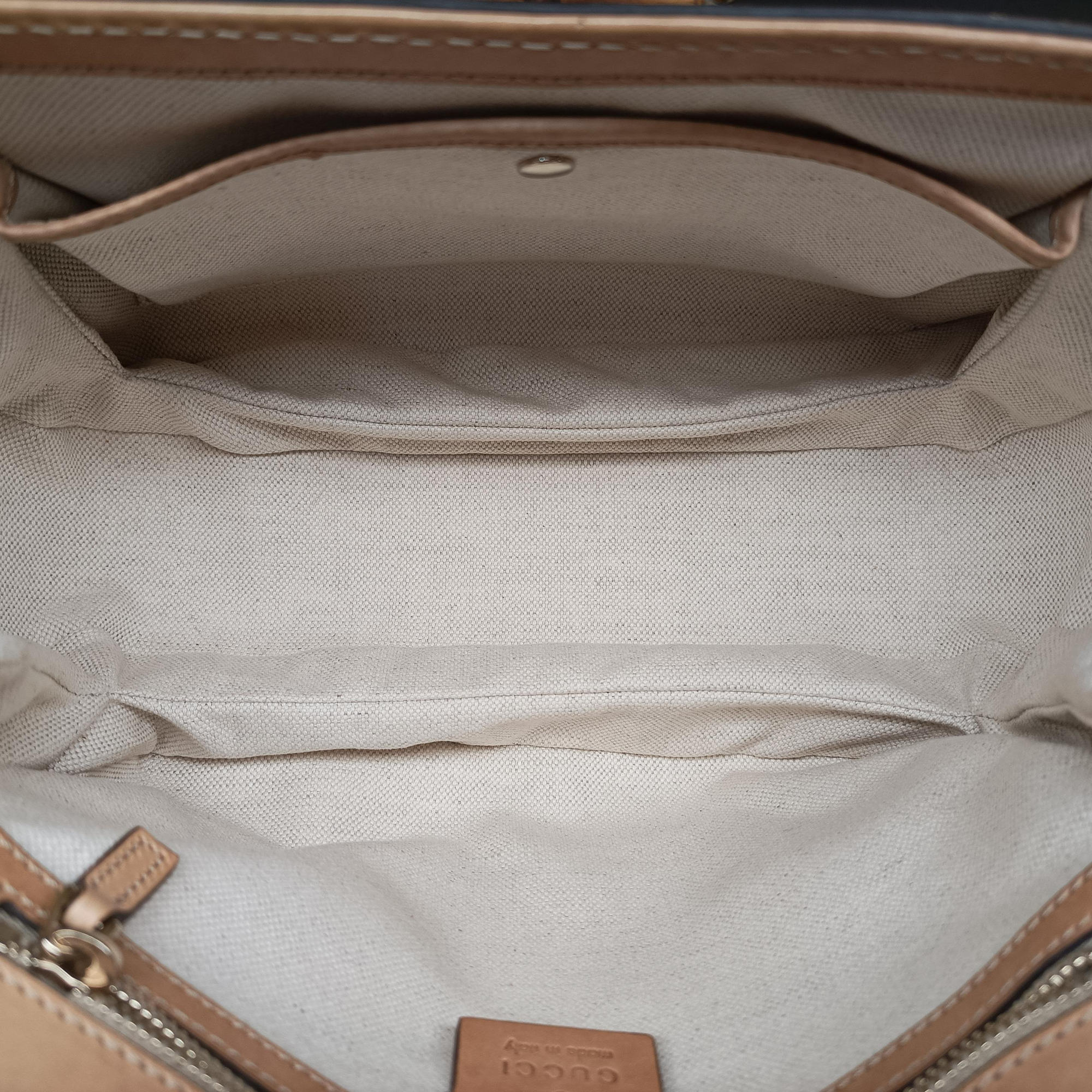 Pre-owned Gucci New Bamboo Beige×Multicolour ponyhair×leather 254884 shoulderbag | stylenewstar