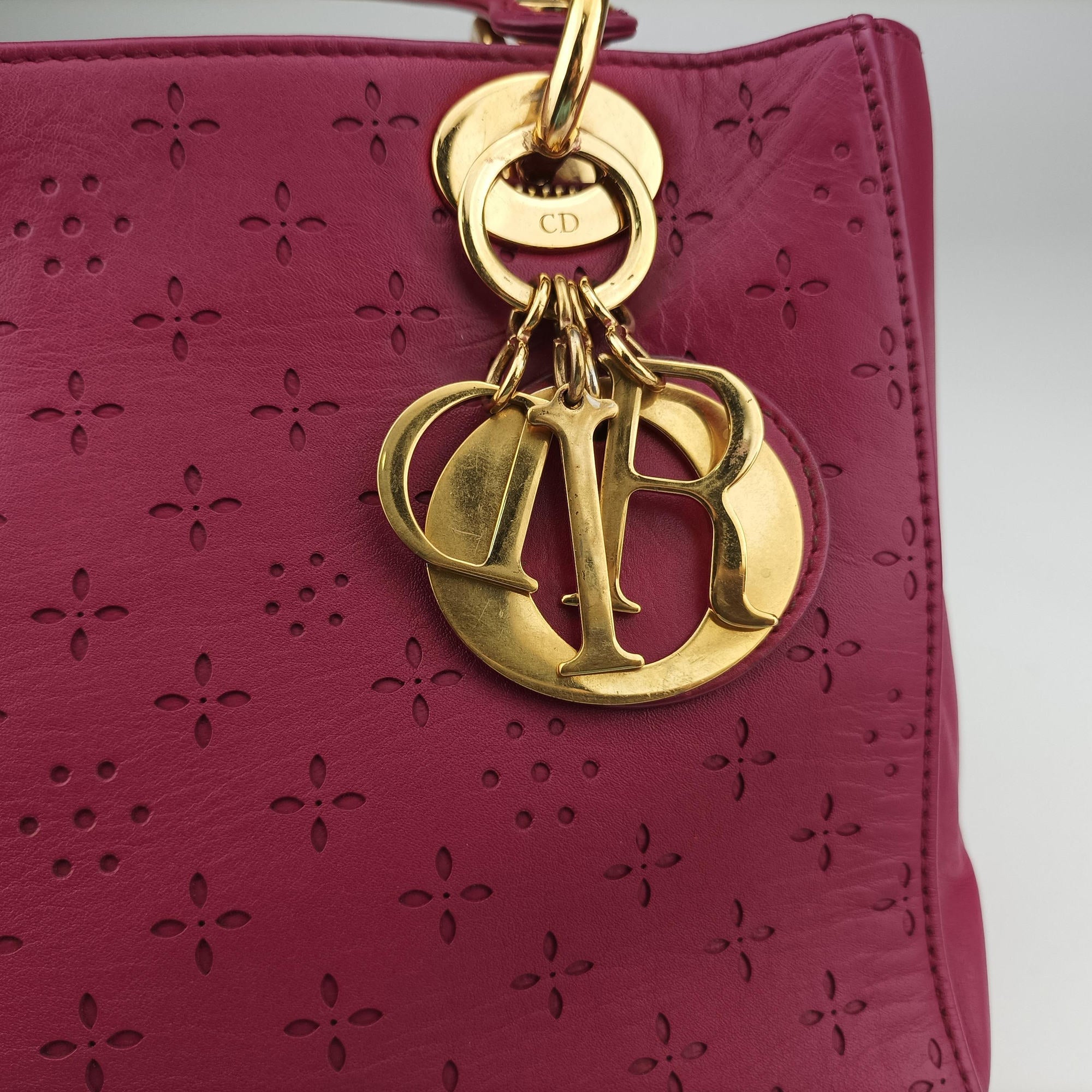 Secondhand Christian Dior Lady Dior Rose leather  shoulderbag | stylenewstar