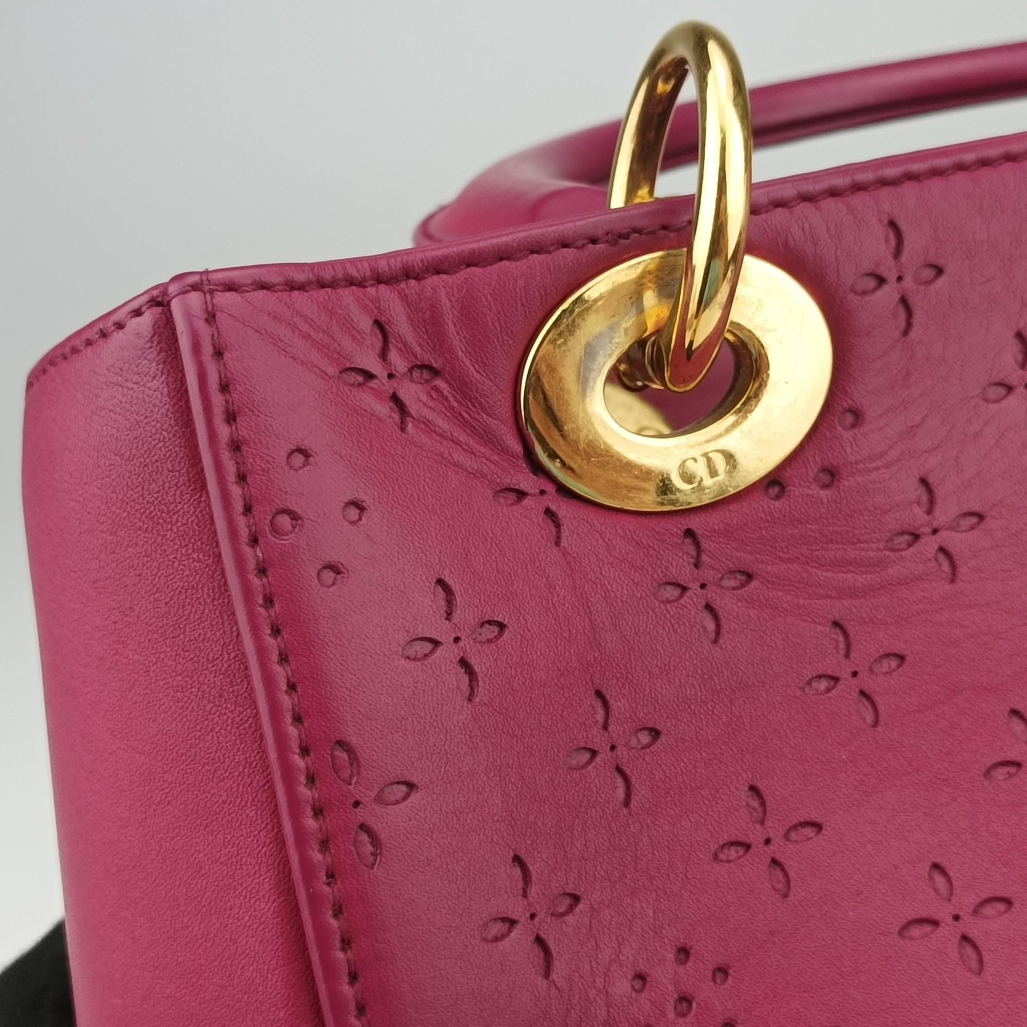 Secondhand Christian Dior Lady Dior Rose leather  shoulderbag | stylenewstar