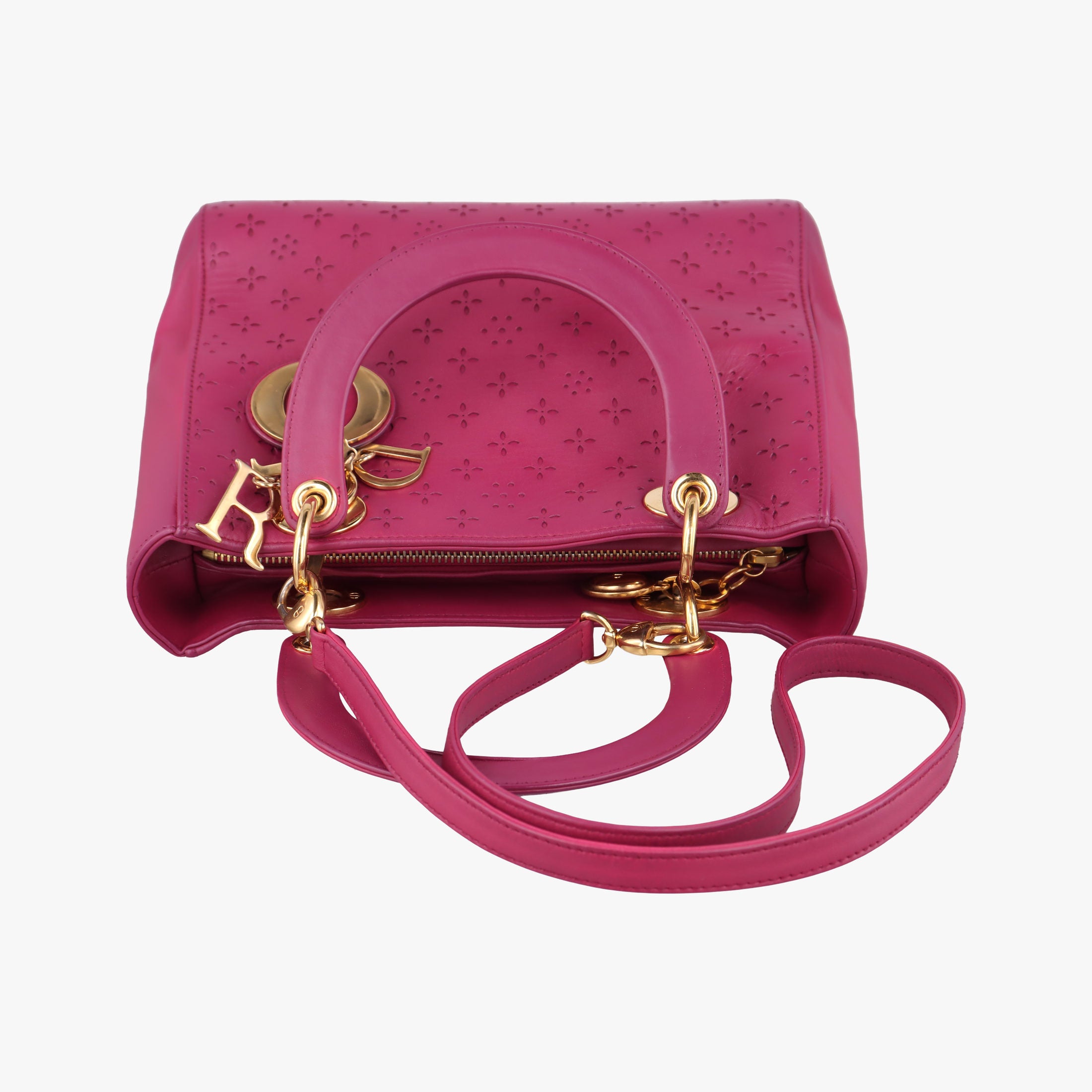 Secondhand Christian Dior Lady Dior Rose leather  shoulderbag | stylenewstar