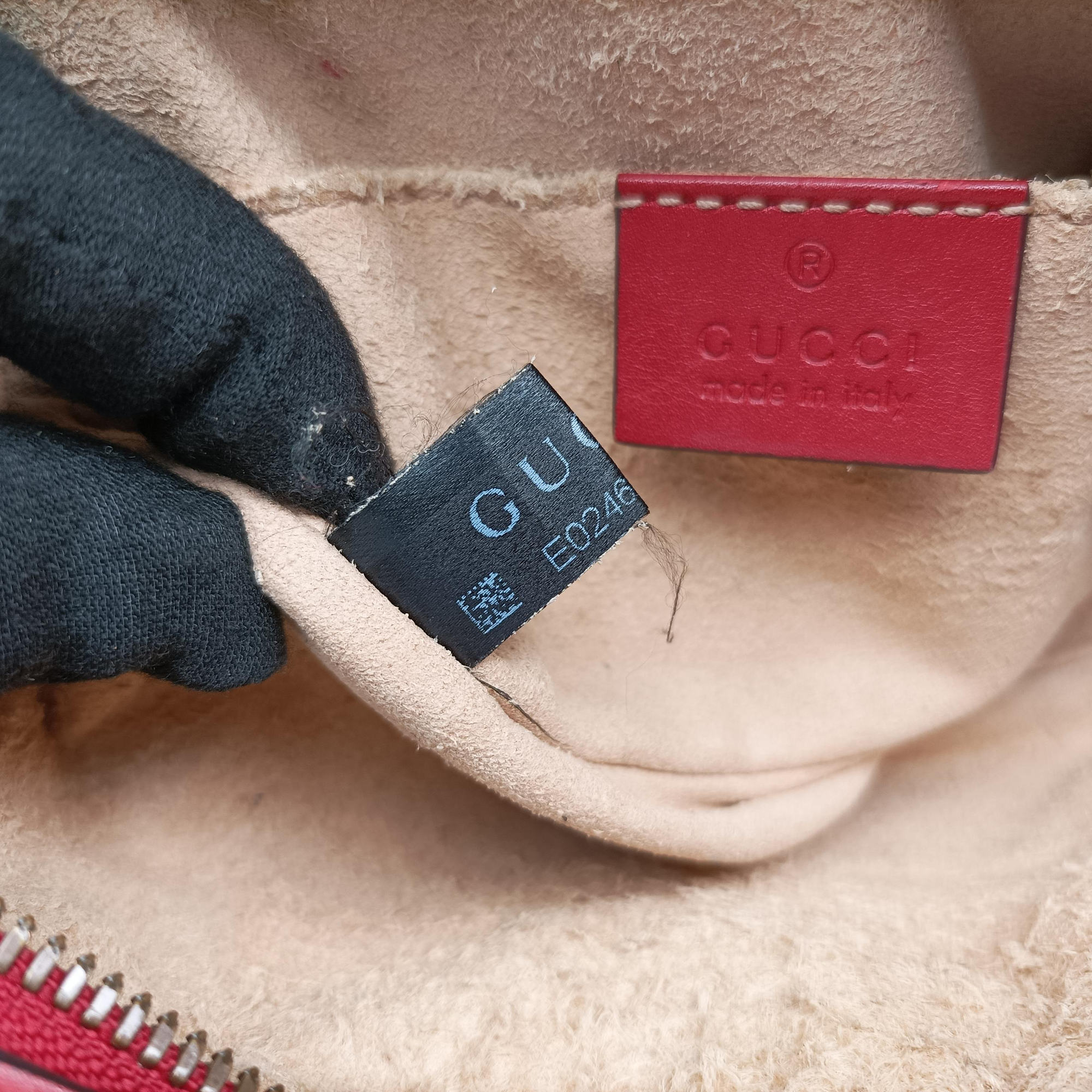 Pre-owned Gucci GG Marmont Red Leather 476434 bum bag/waist bag | stylenewstar