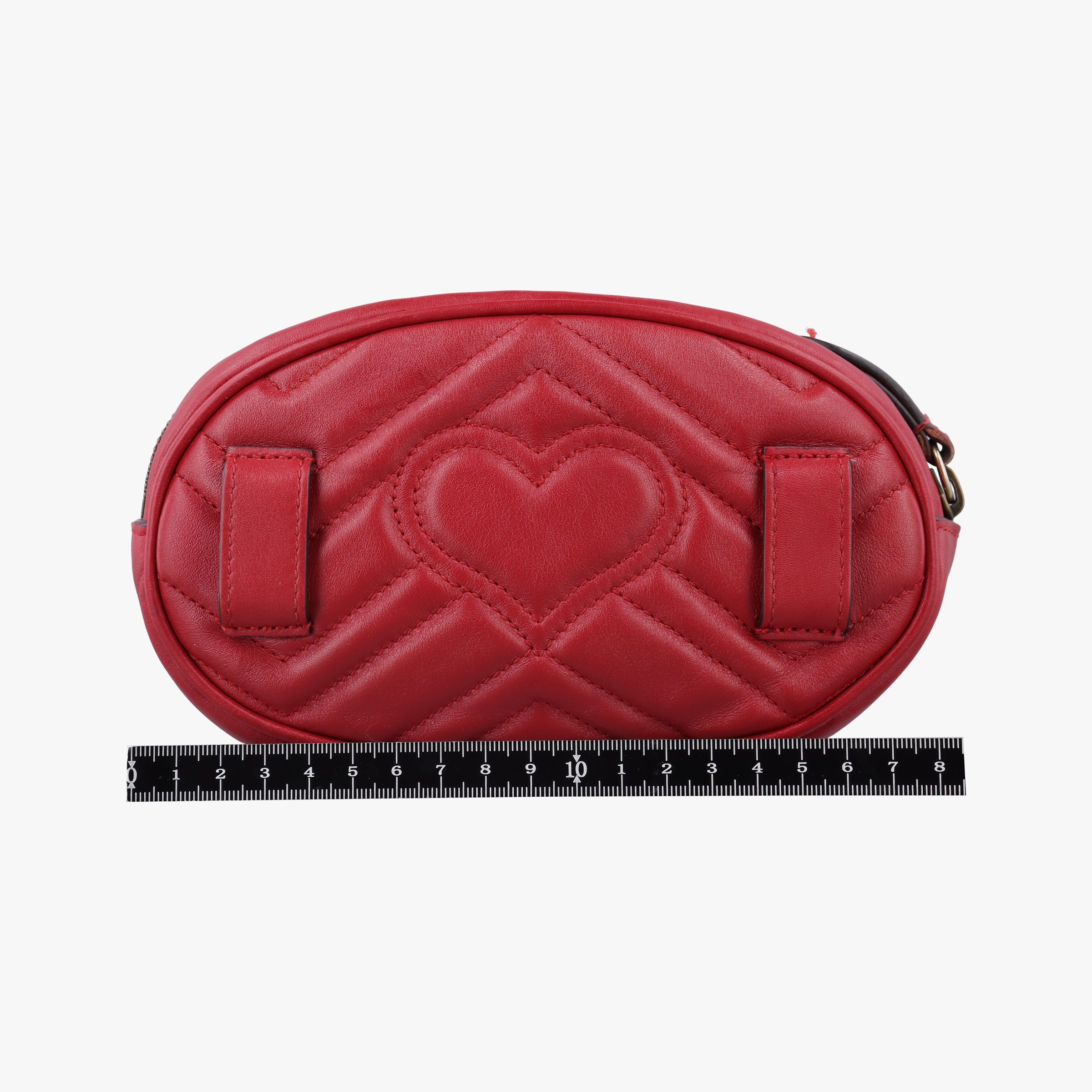 Pre-owned Gucci GG Marmont Red Leather 476434 bum bag/waist bag | stylenewstar