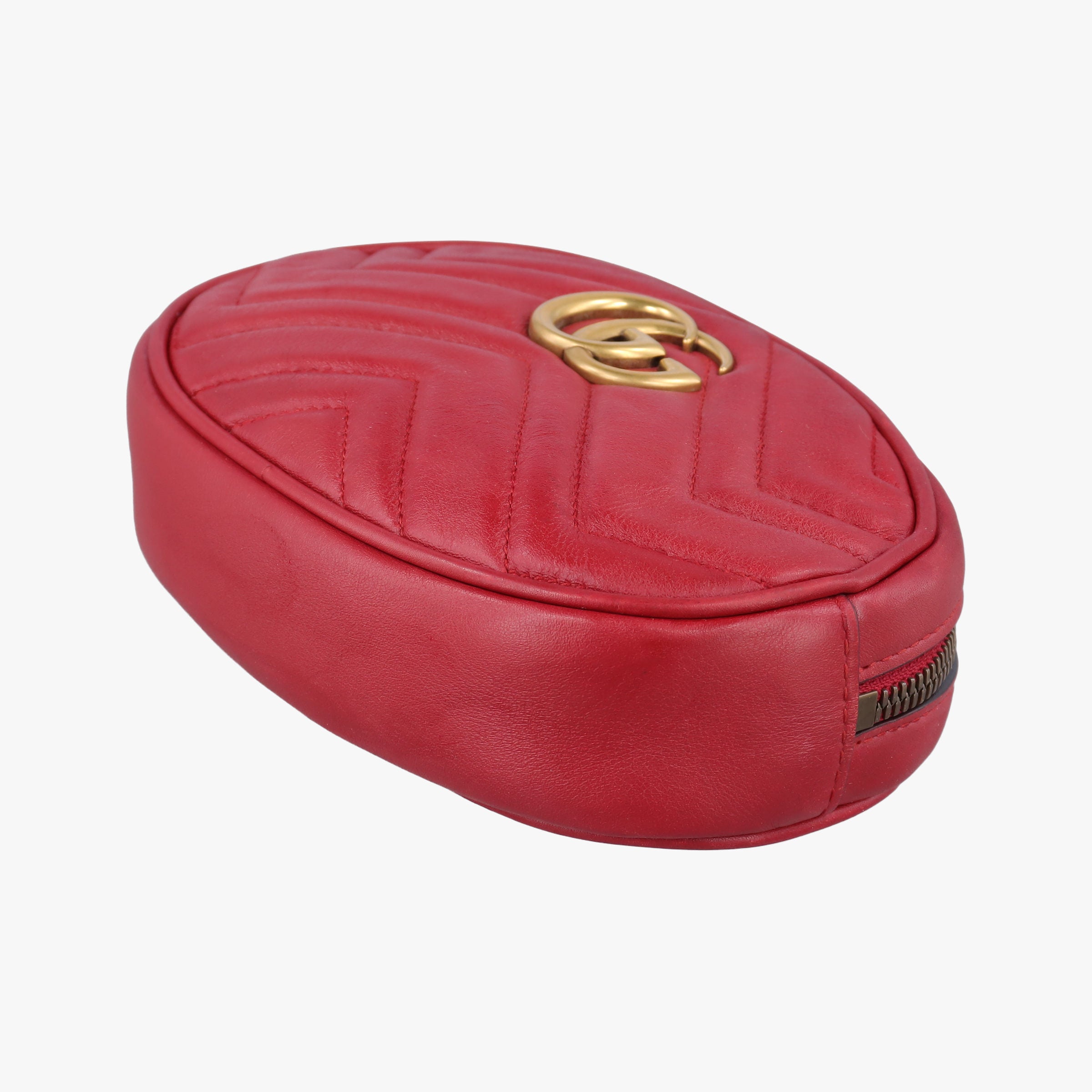 Pre-owned Gucci GG Marmont Red Leather 476434 bum bag/waist bag | stylenewstar