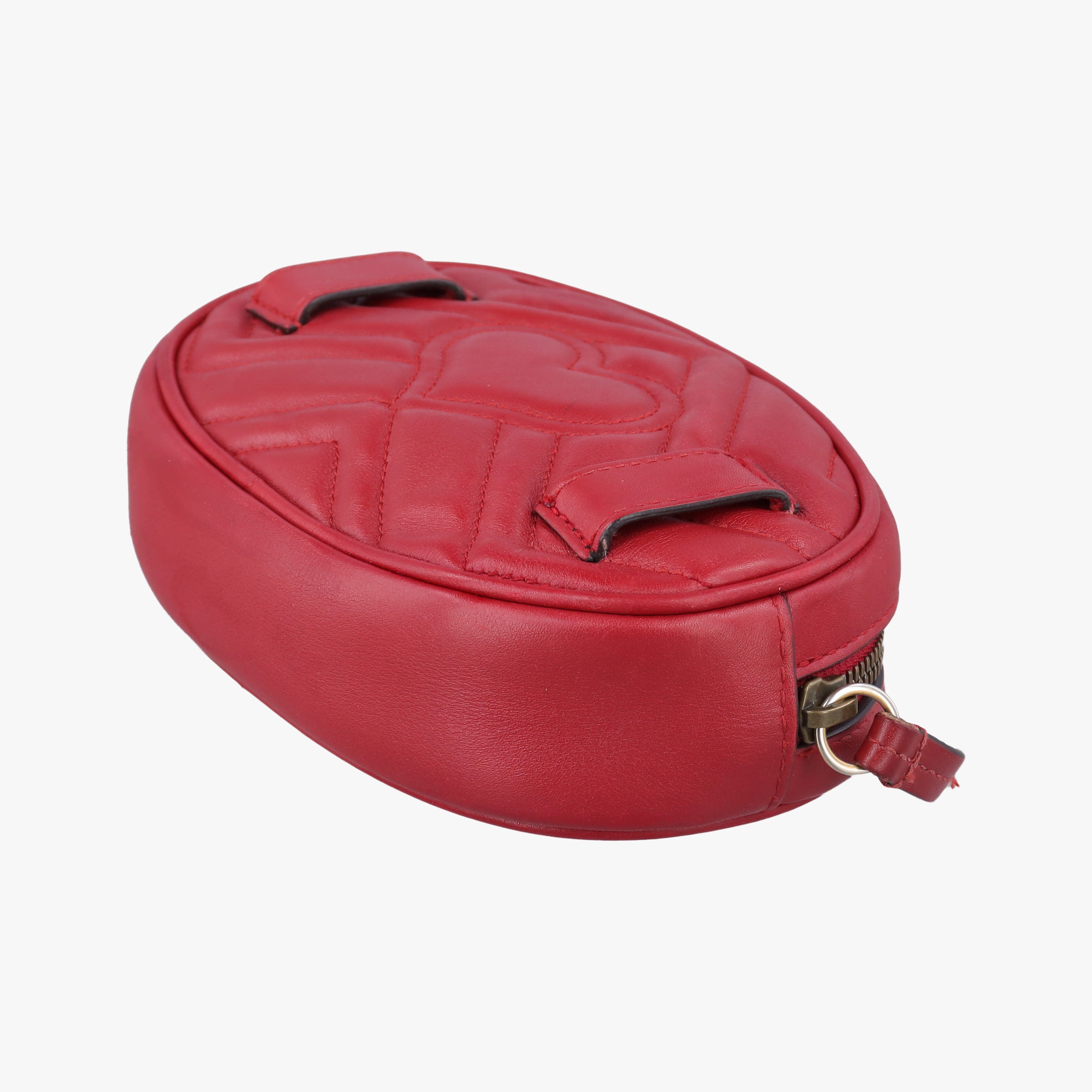 Pre-owned Gucci GG Marmont Red Leather 476434 bum bag/waist bag | stylenewstar