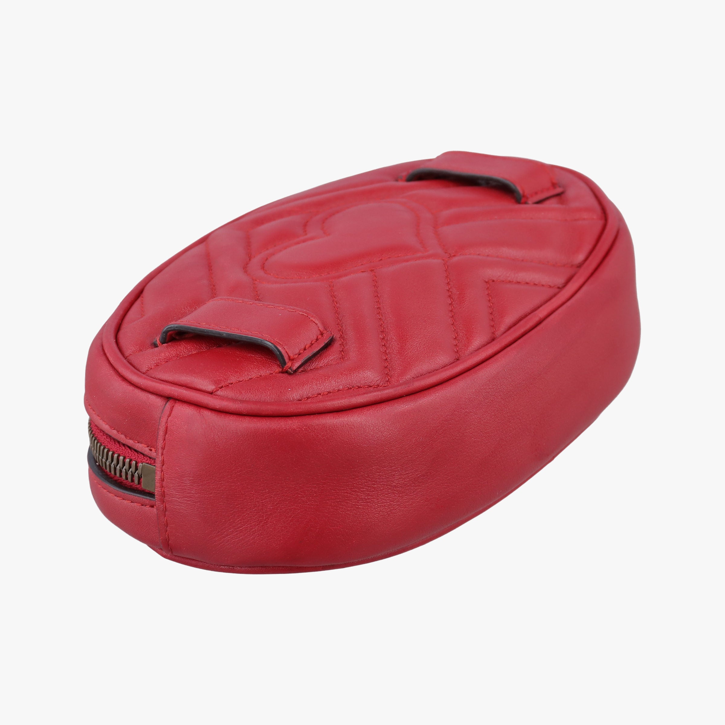 Pre-owned Gucci GG Marmont Red Leather 476434 bum bag/waist bag | stylenewstar