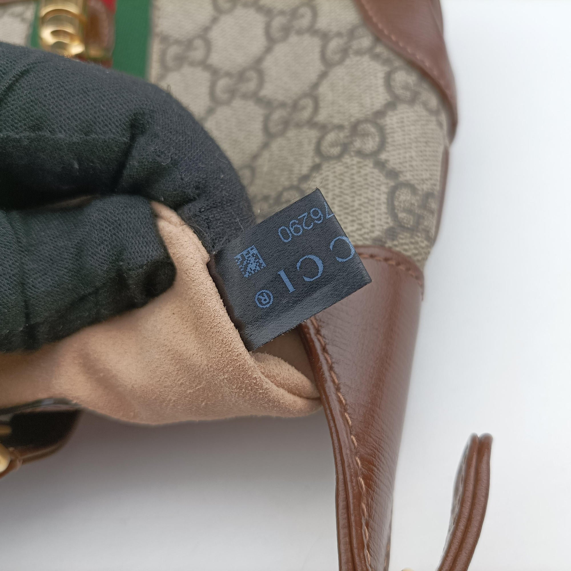 Vintage Gucci Jackie 1961 GG Supreme brown x beige x multicolor PVC coated canvas×Leather 637092 shoulderbag | stylenewstar