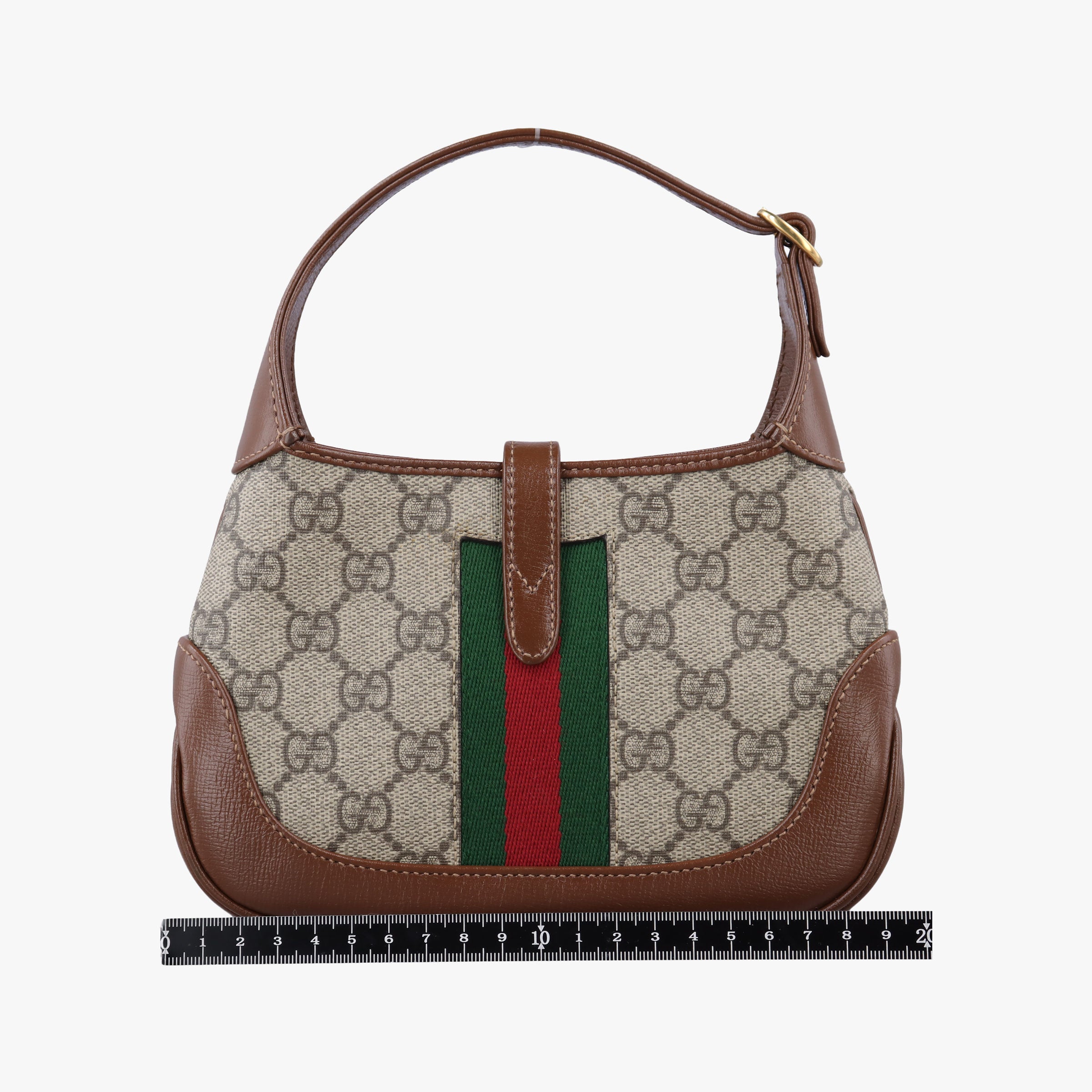 Vintage Gucci Jackie 1961 GG Supreme brown x beige x multicolor PVC coated canvas×Leather 637092 shoulderbag | stylenewstar