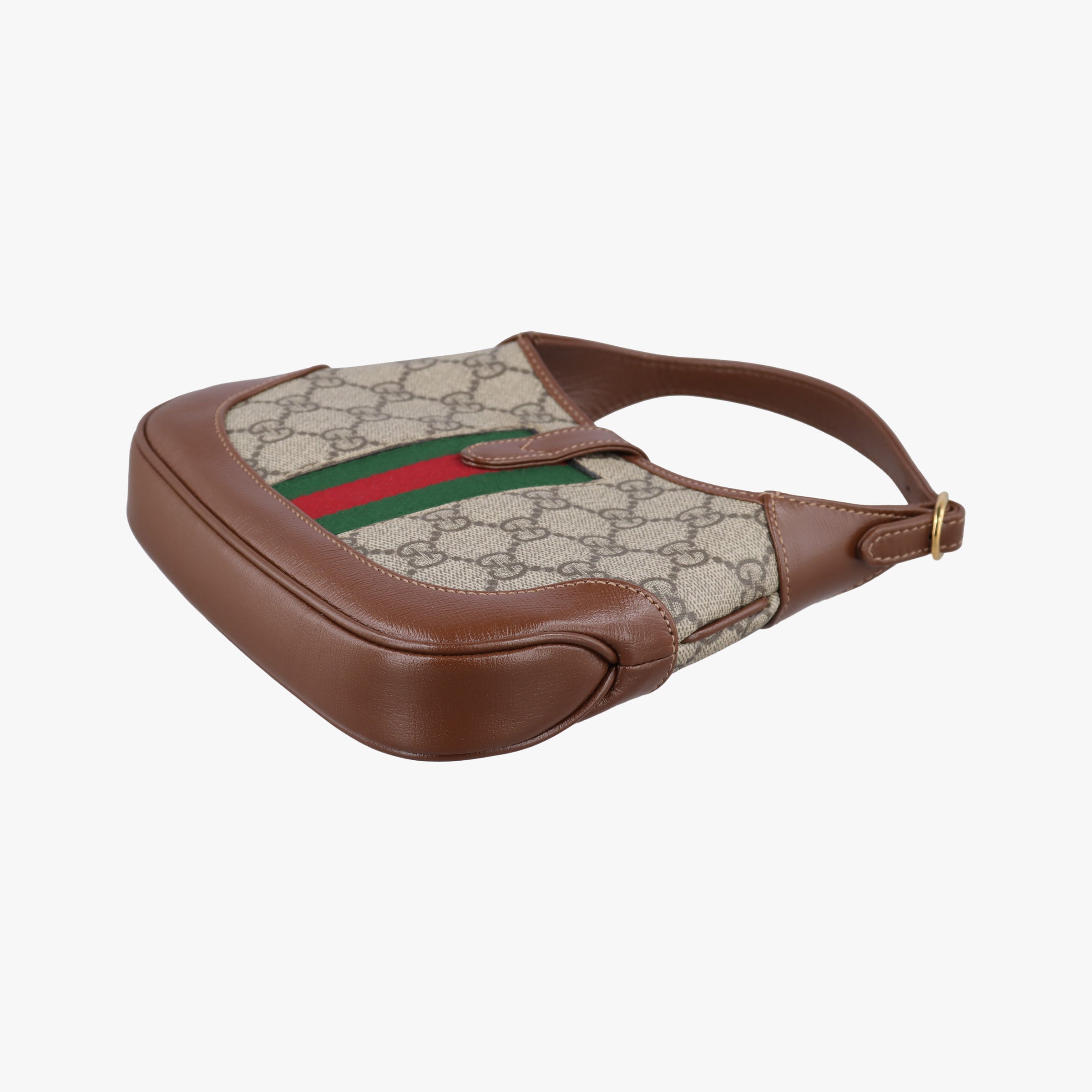 Vintage Gucci Jackie 1961 GG Supreme brown x beige x multicolor PVC coated canvas×Leather 637092 shoulderbag | stylenewstar