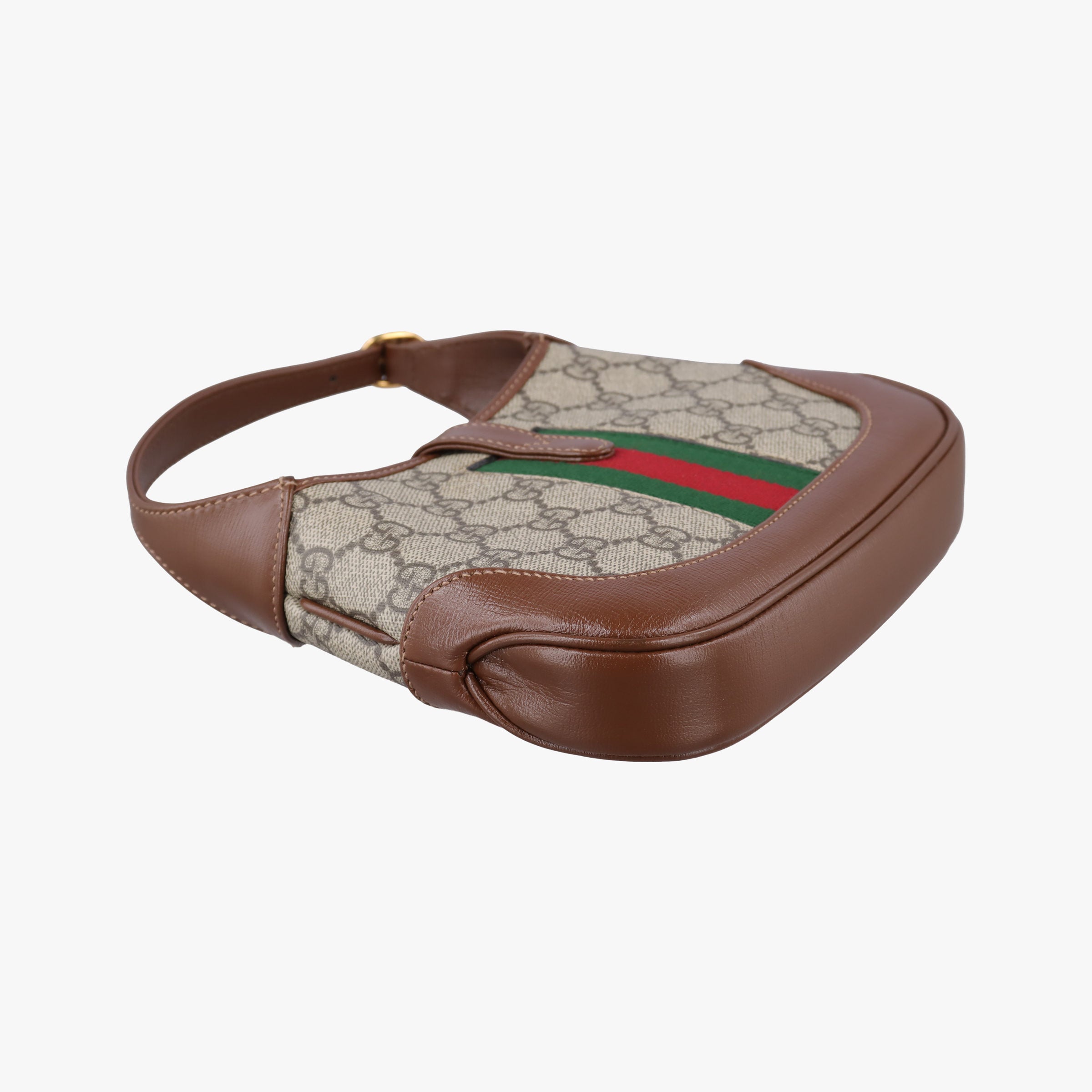 Vintage Gucci Jackie 1961 GG Supreme brown x beige x multicolor PVC coated canvas×Leather 637092 shoulderbag | stylenewstar