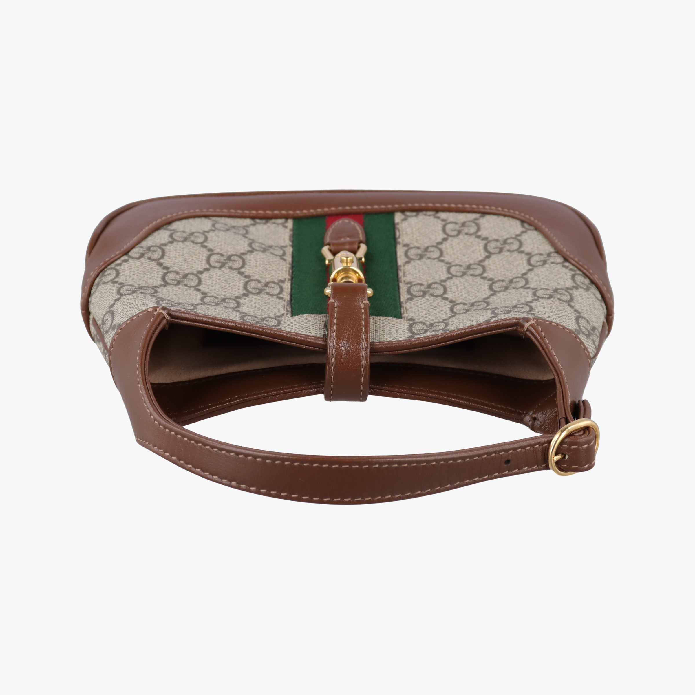Vintage Gucci Jackie 1961 GG Supreme brown x beige x multicolor PVC coated canvas×Leather 637092 shoulderbag | stylenewstar