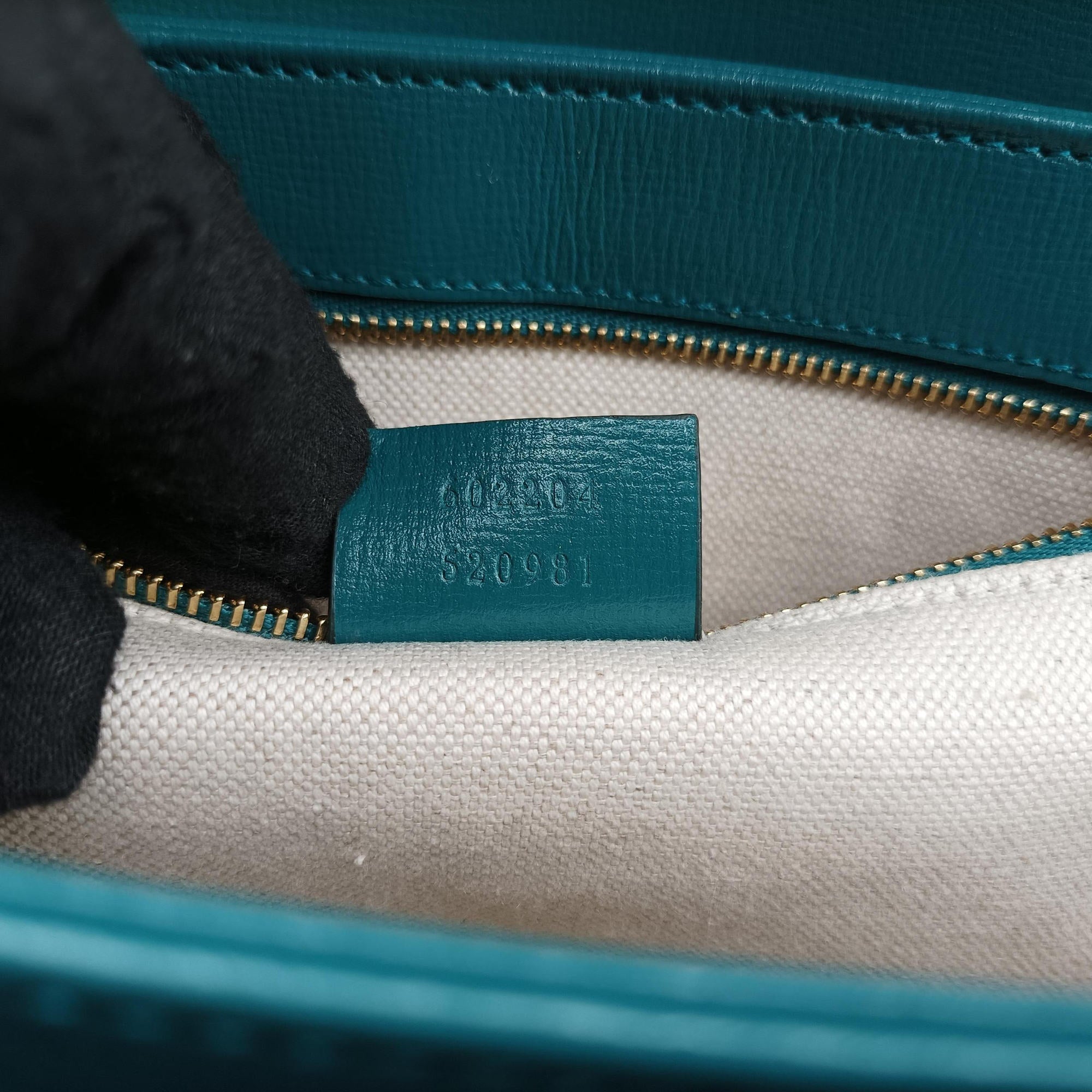 Pre-owned Gucci The Hacker Project Horsebit 1955 Green × Blue Leather 602204 shoulderbag | stylenewstar