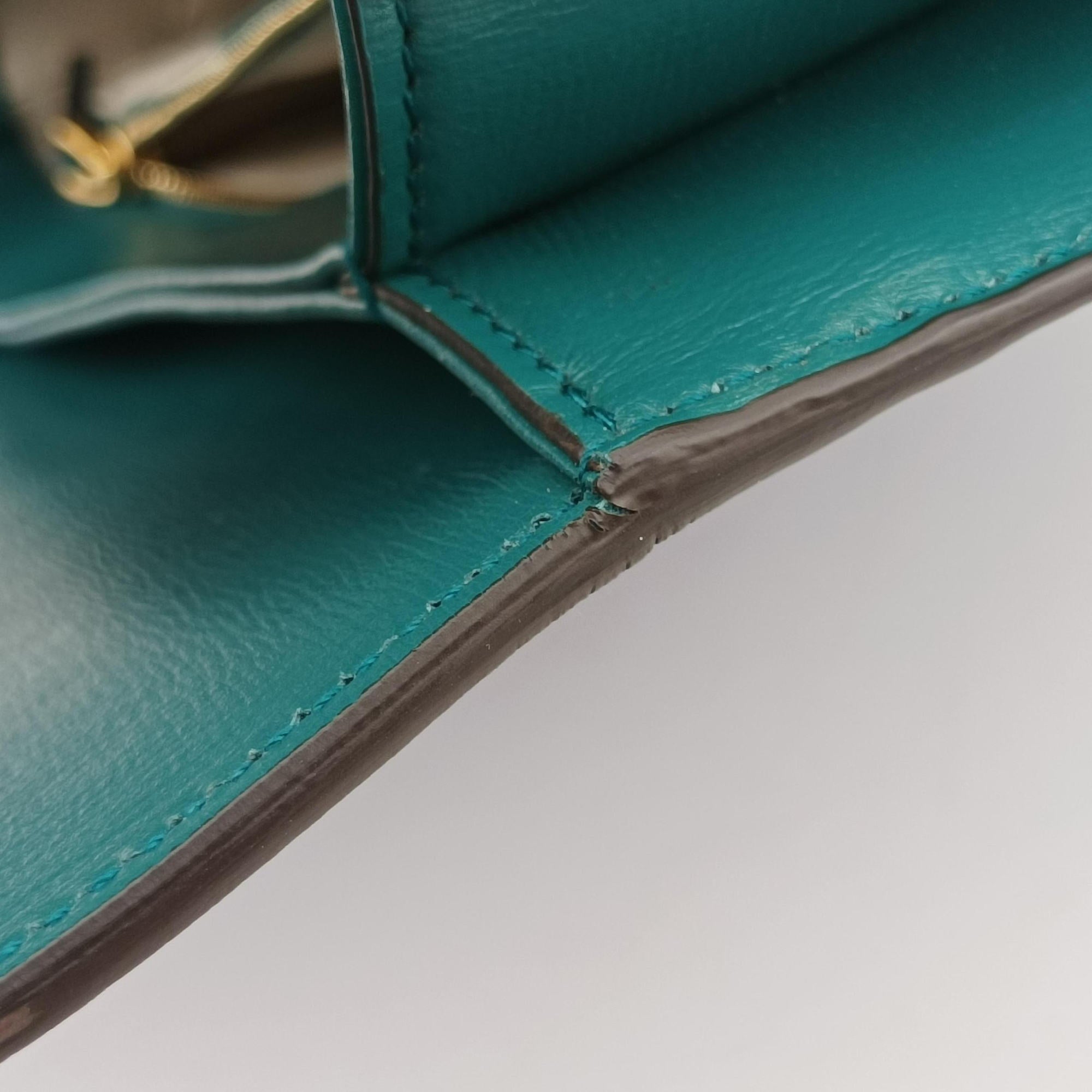 Pre-owned Gucci The Hacker Project Horsebit 1955 Green × Blue Leather 602204 shoulderbag | stylenewstar