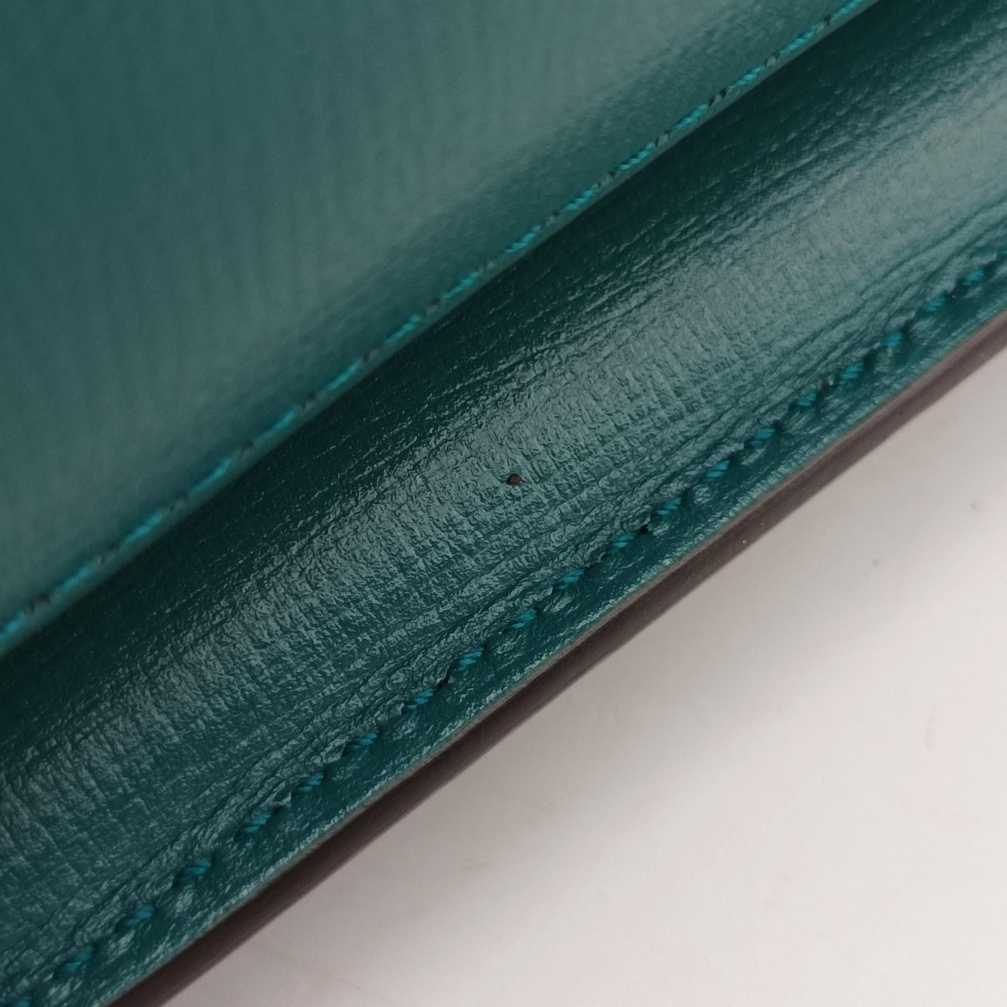 Pre-owned Gucci The Hacker Project Horsebit 1955 Green × Blue Leather 602204 shoulderbag | stylenewstar