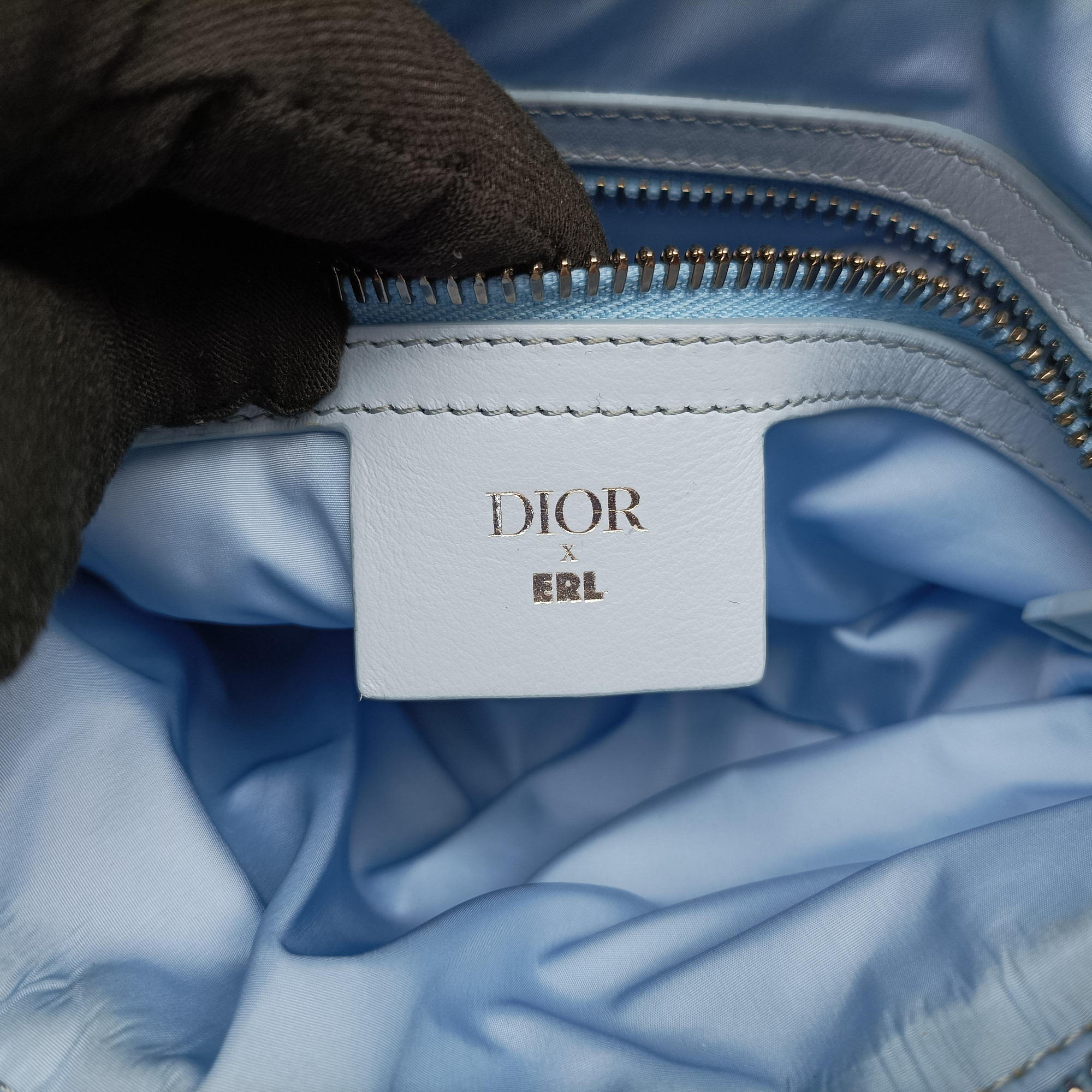 Secondhand Christian Dior Dior x ERL Spring 2023 Collaboration Saddle Blue Fabric  bum bag/waist bag | stylenewstar