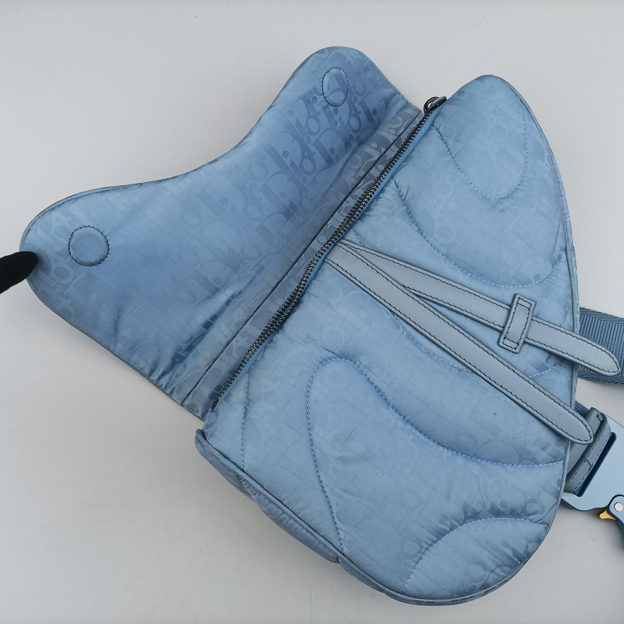 Secondhand Christian Dior Dior x ERL Spring 2023 Collaboration Saddle Blue Fabric  bum bag/waist bag | stylenewstar