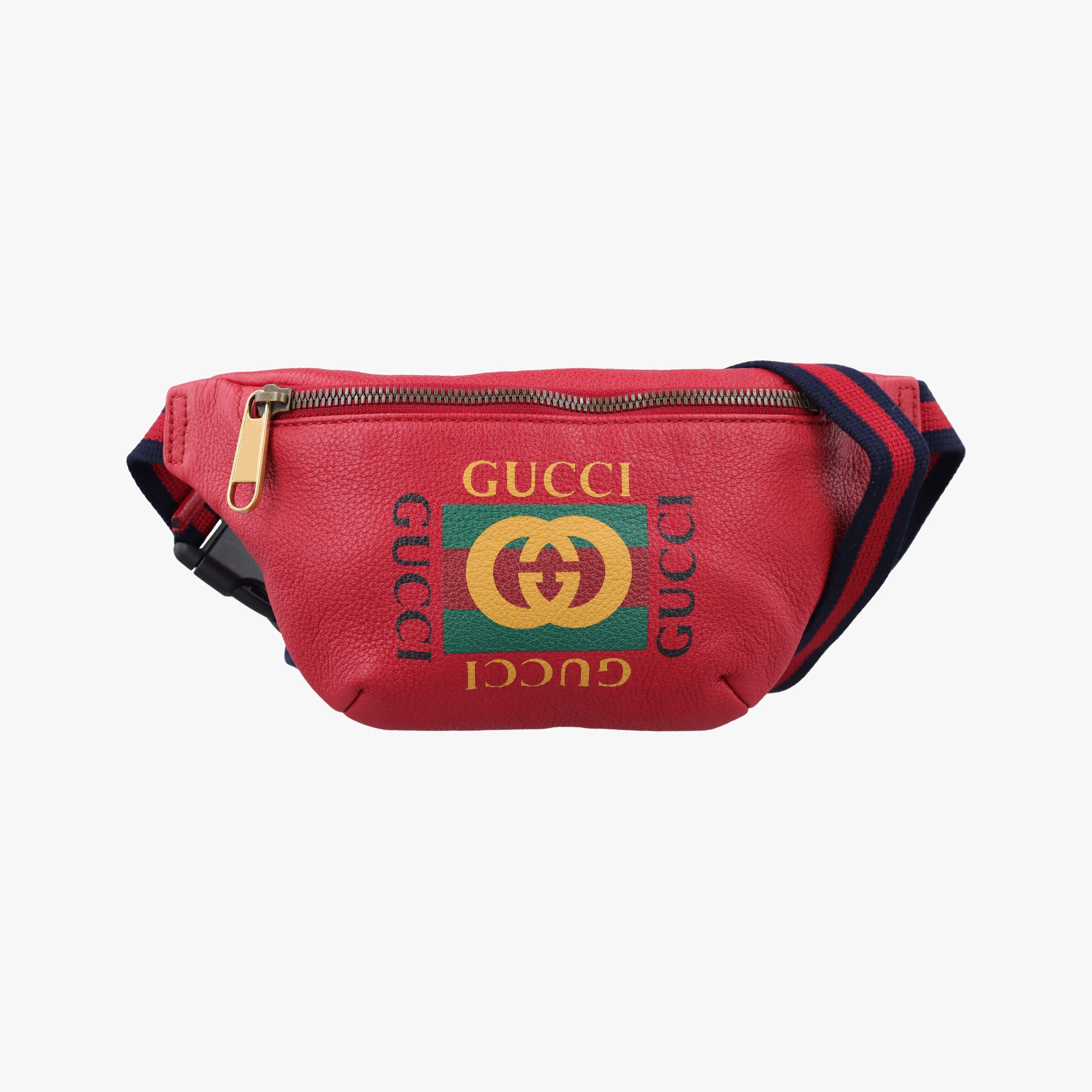 Pre-owned Gucci Print Red Leather 527792 bum bag/waist bag | stylenewstar