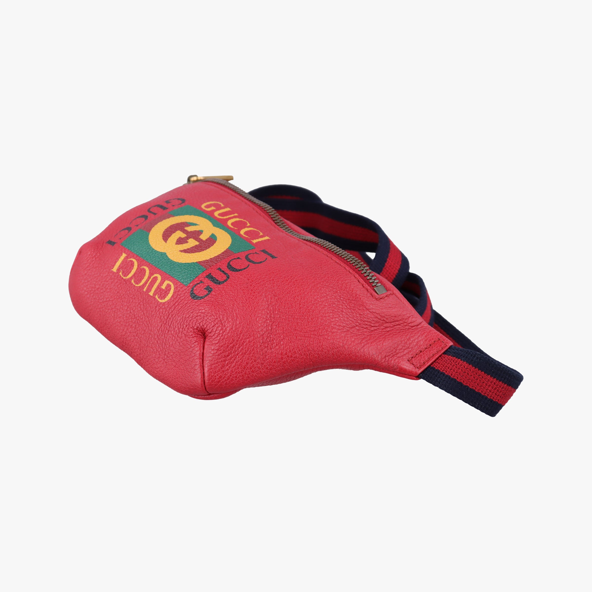 Pre-owned Gucci Print Red Leather 527792 bum bag/waist bag | stylenewstar