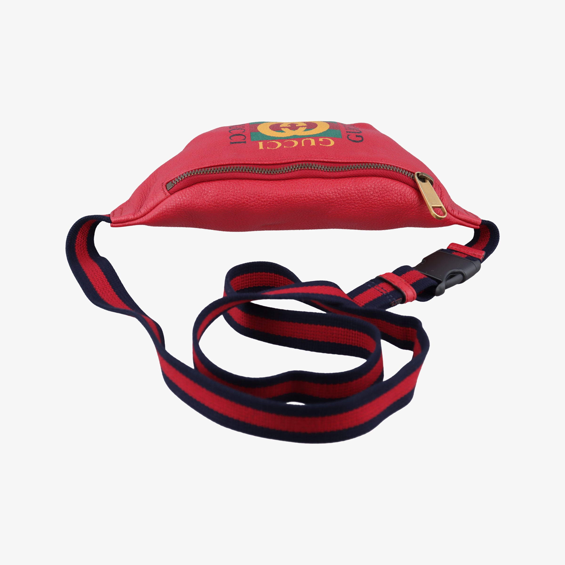 Pre-owned Gucci Print Red Leather 527792 bum bag/waist bag | stylenewstar