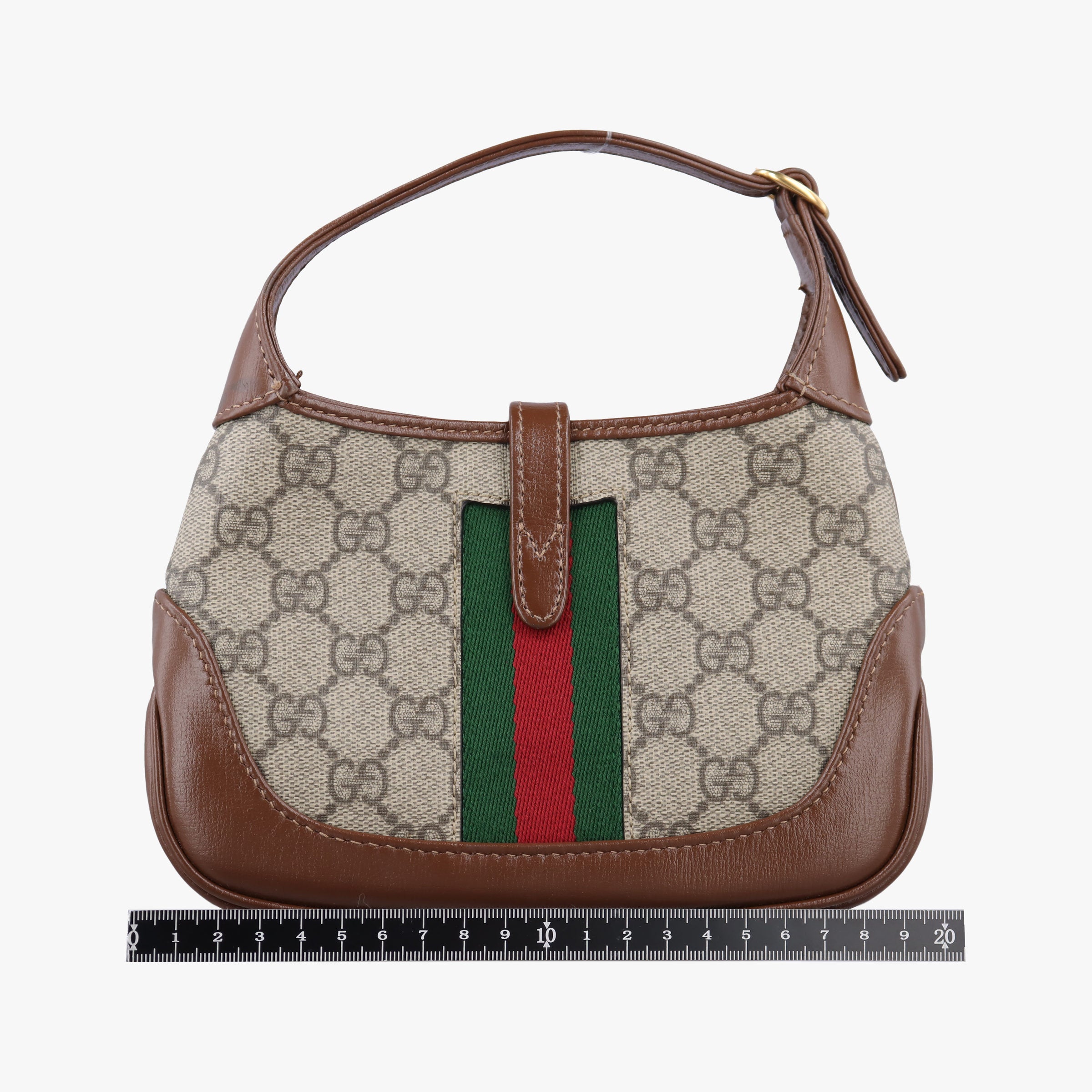 Pre-owned Gucci Jackie 1961 GG Supreme Brown PVC coated canvas 637092 shoulderbag | stylenewstar