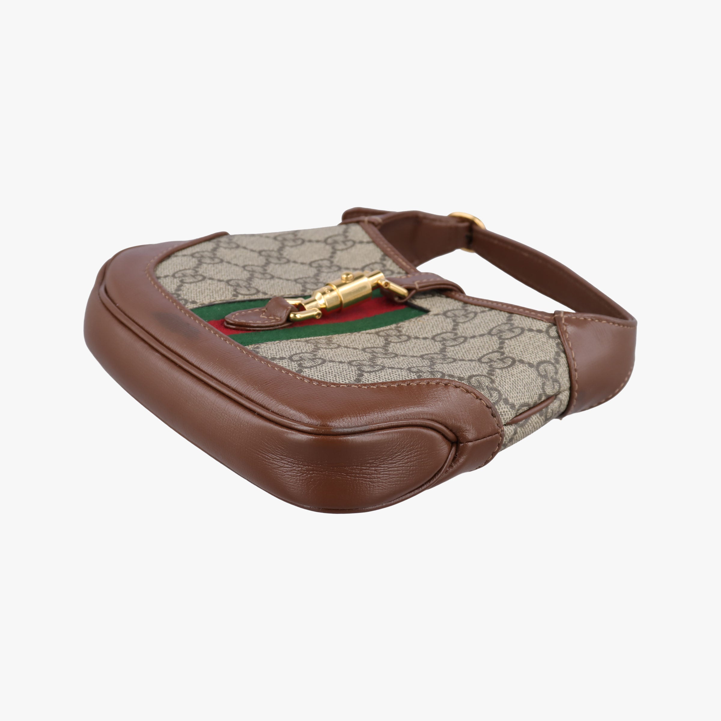 Pre-owned Gucci Jackie 1961 GG Supreme Brown PVC coated canvas 637092 shoulderbag | stylenewstar