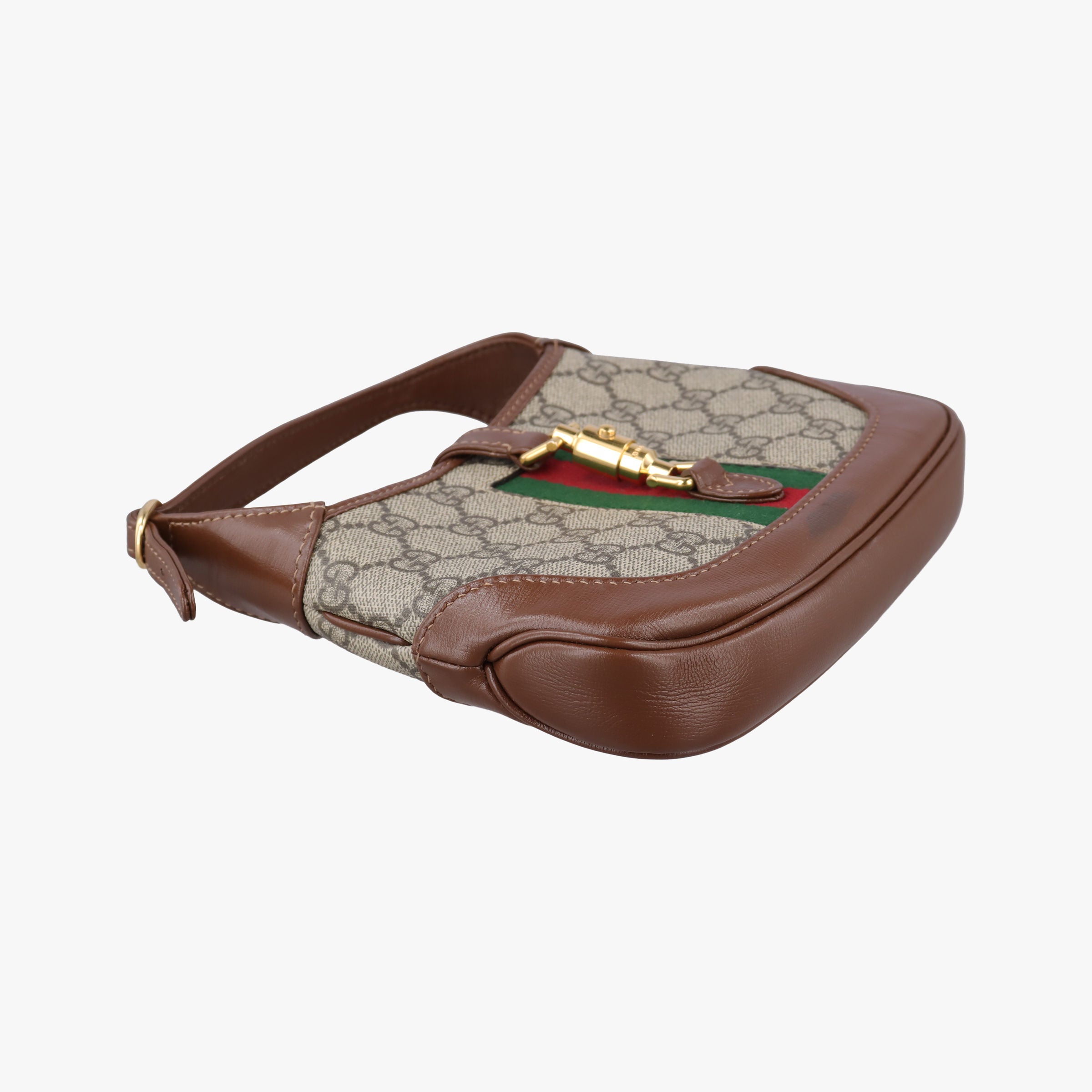 Pre-owned Gucci Jackie 1961 GG Supreme Brown PVC coated canvas 637092 shoulderbag | stylenewstar