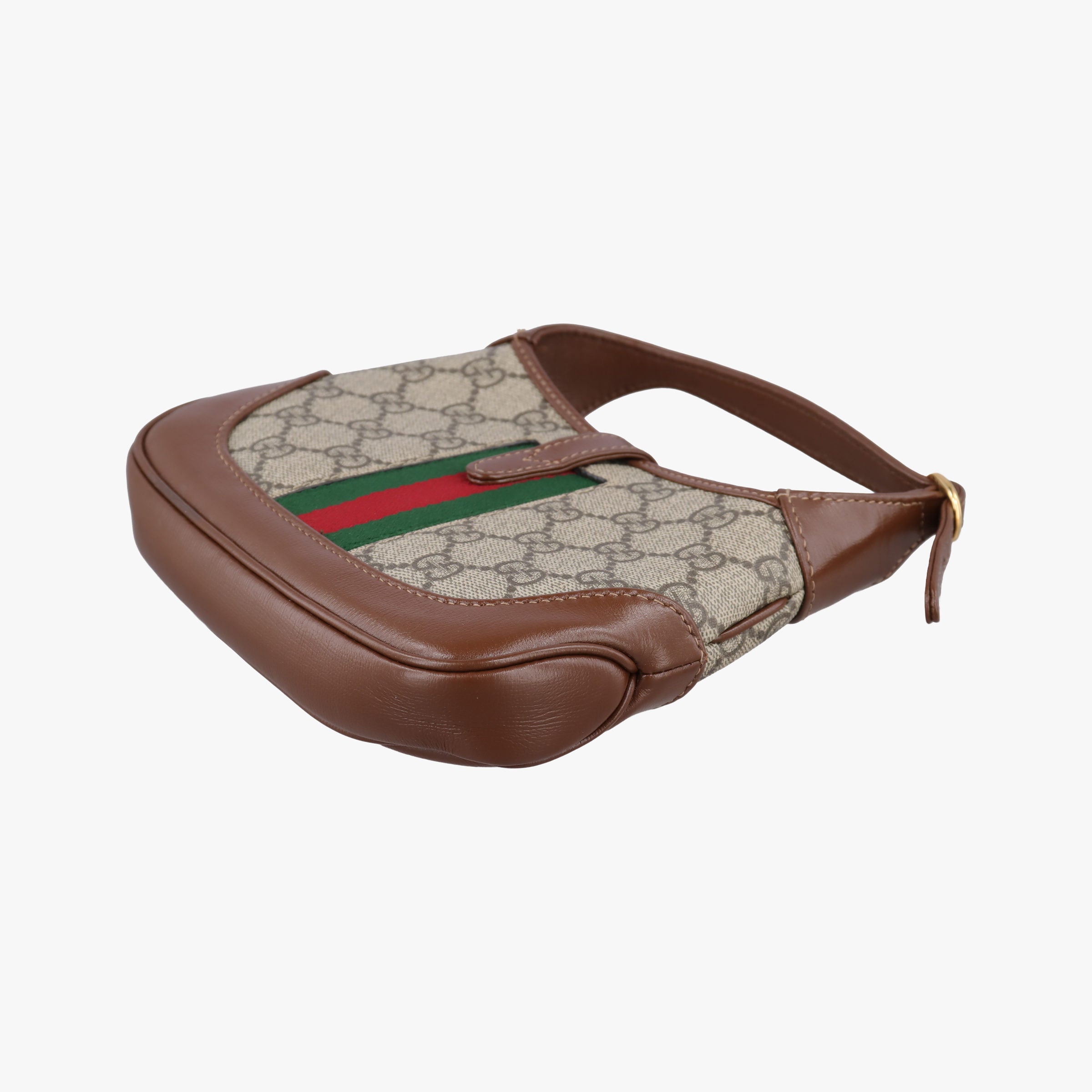 Pre-owned Gucci Jackie 1961 GG Supreme Brown PVC coated canvas 637092 shoulderbag | stylenewstar